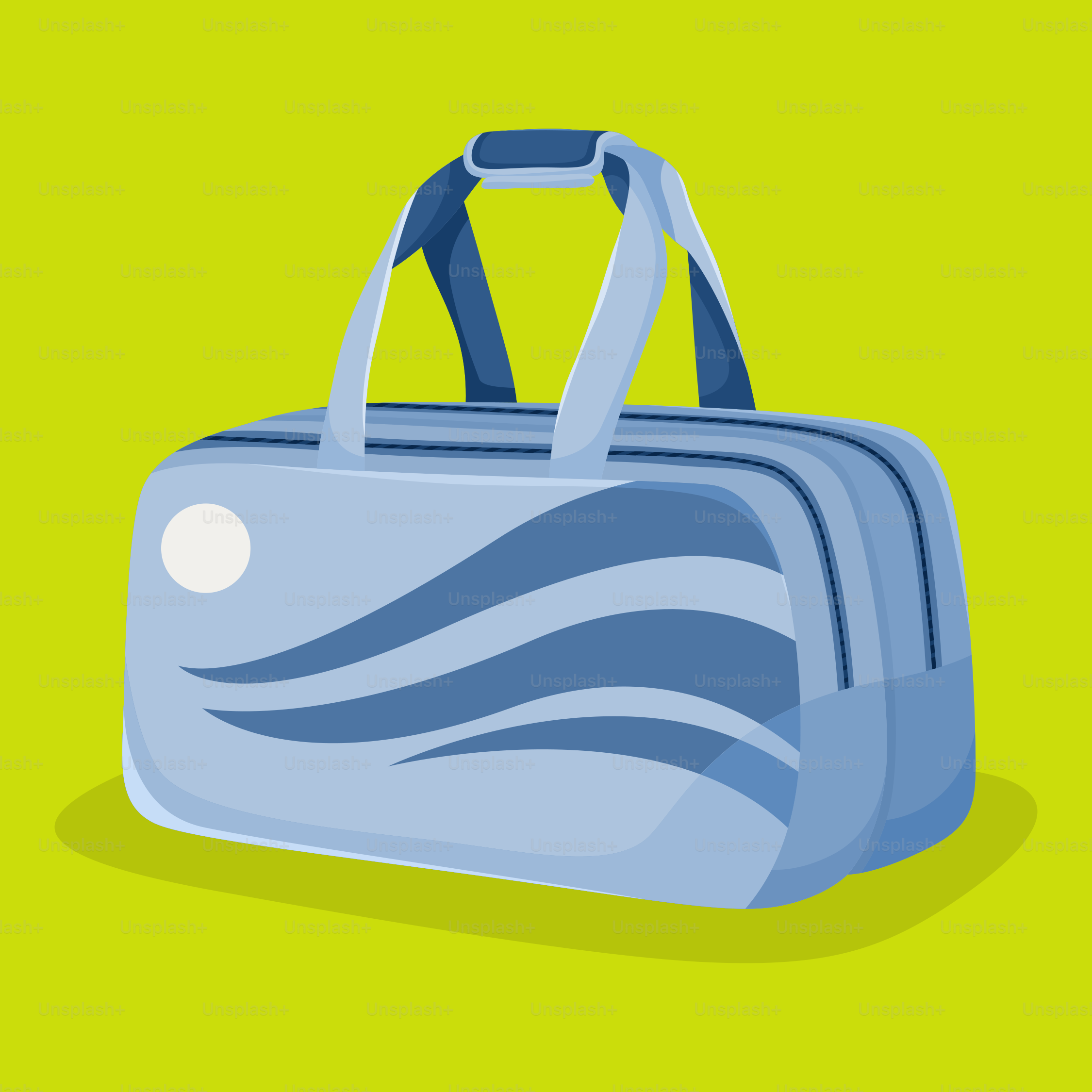 a blue bag with waves on it on a green background