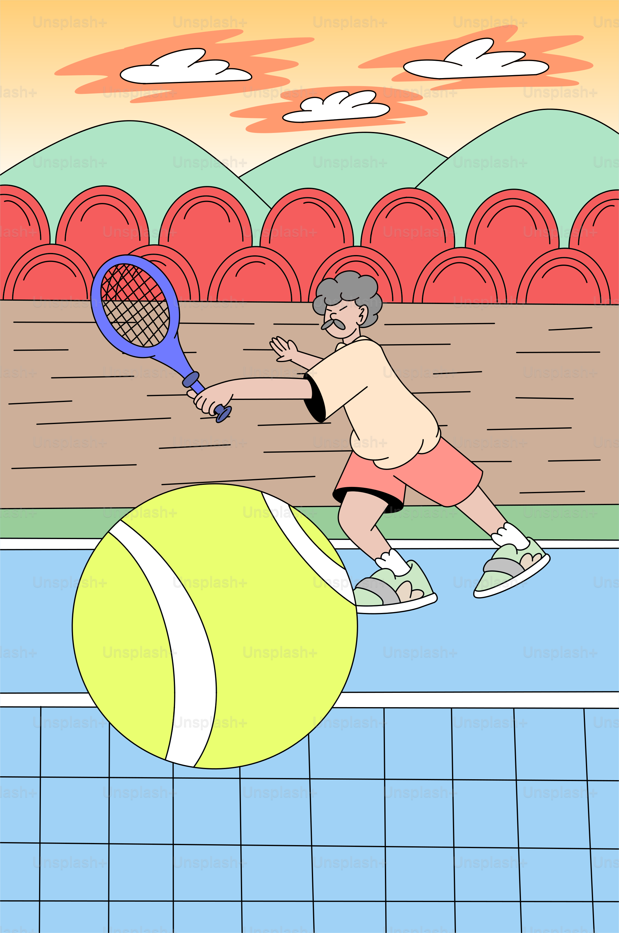 Un hombre golpeando una pelota de tenis con una raqueta