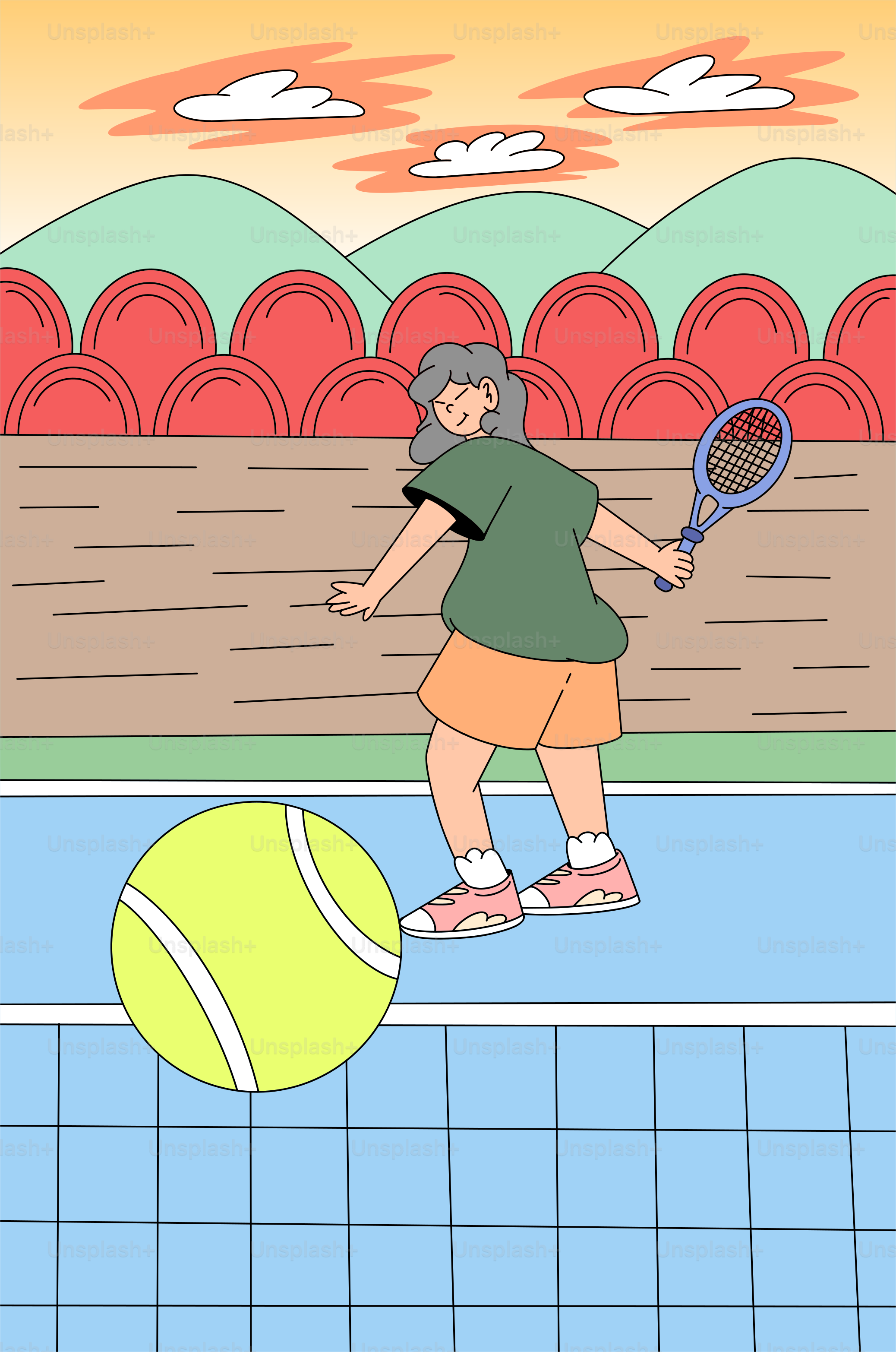 a woman standing on a tennis court holding a racquet