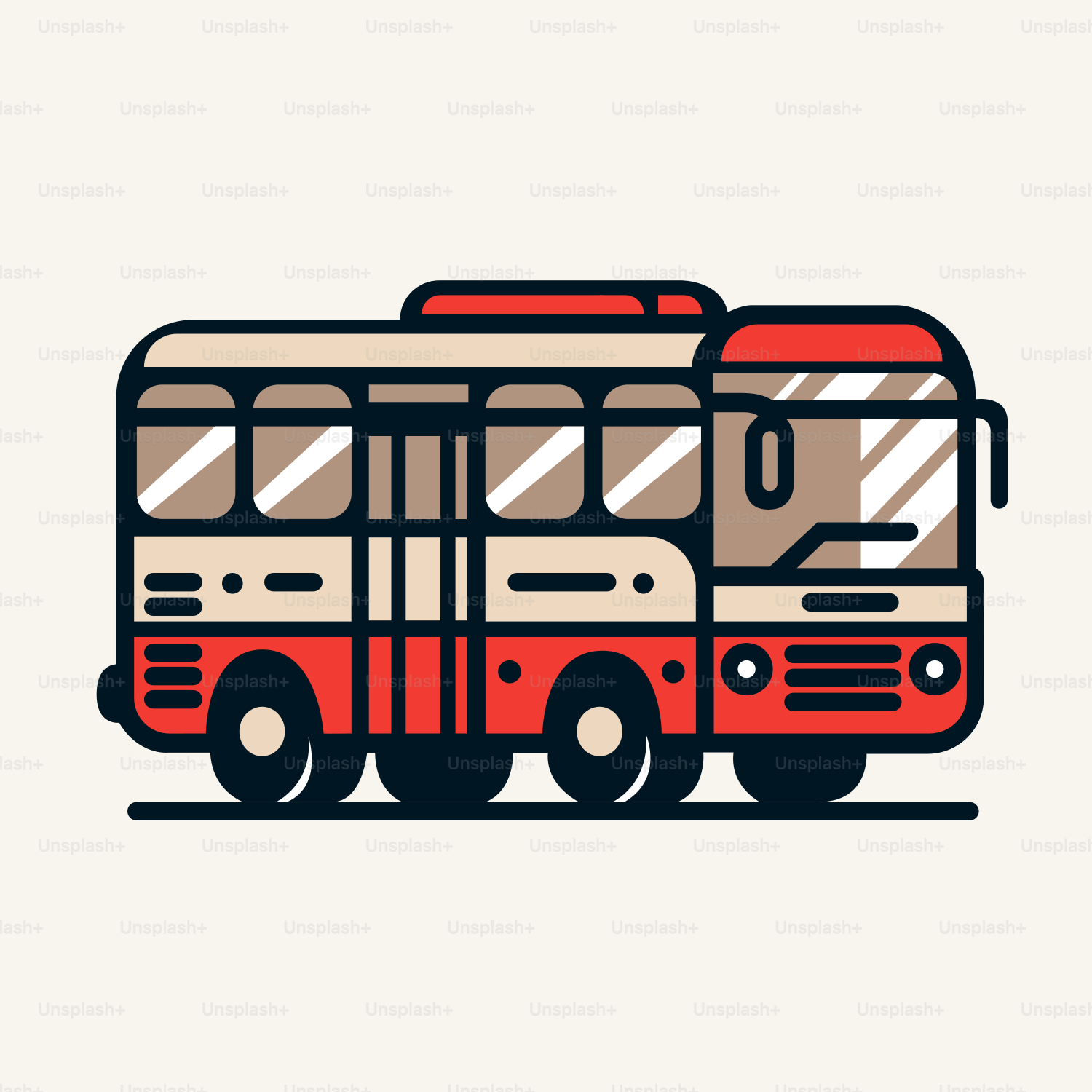 a red and white bus driving down a street