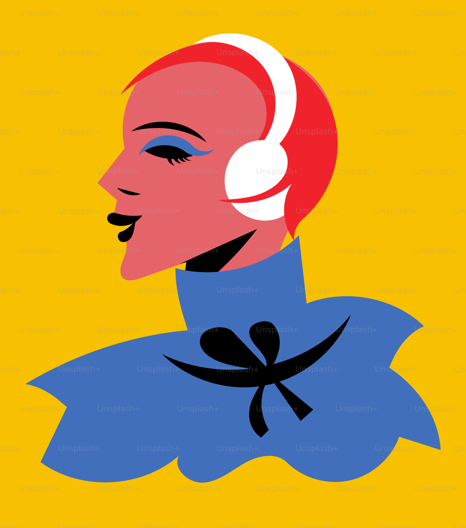 Una mujer con auriculares en los oídos