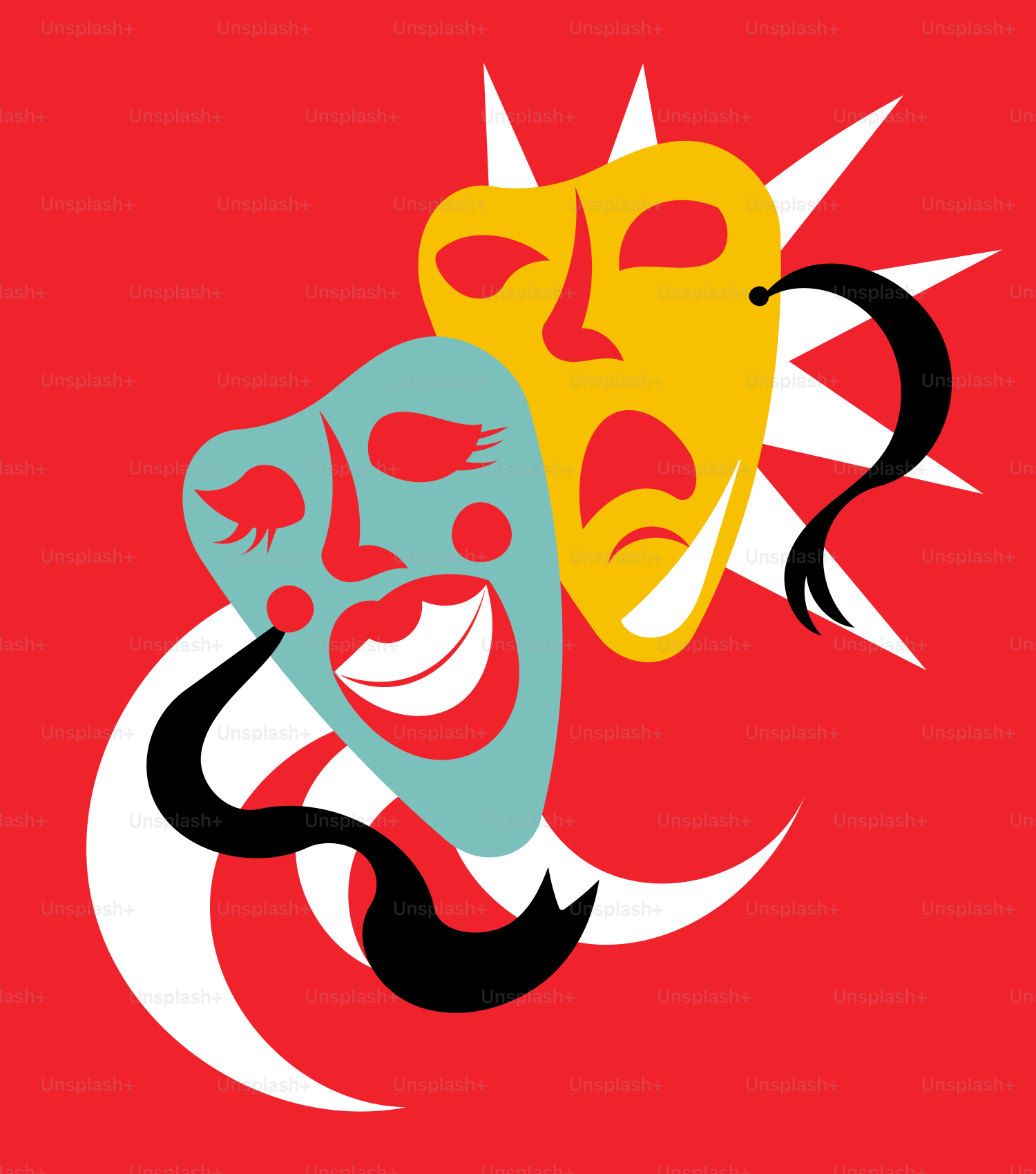 a couple of masks that are next to each other