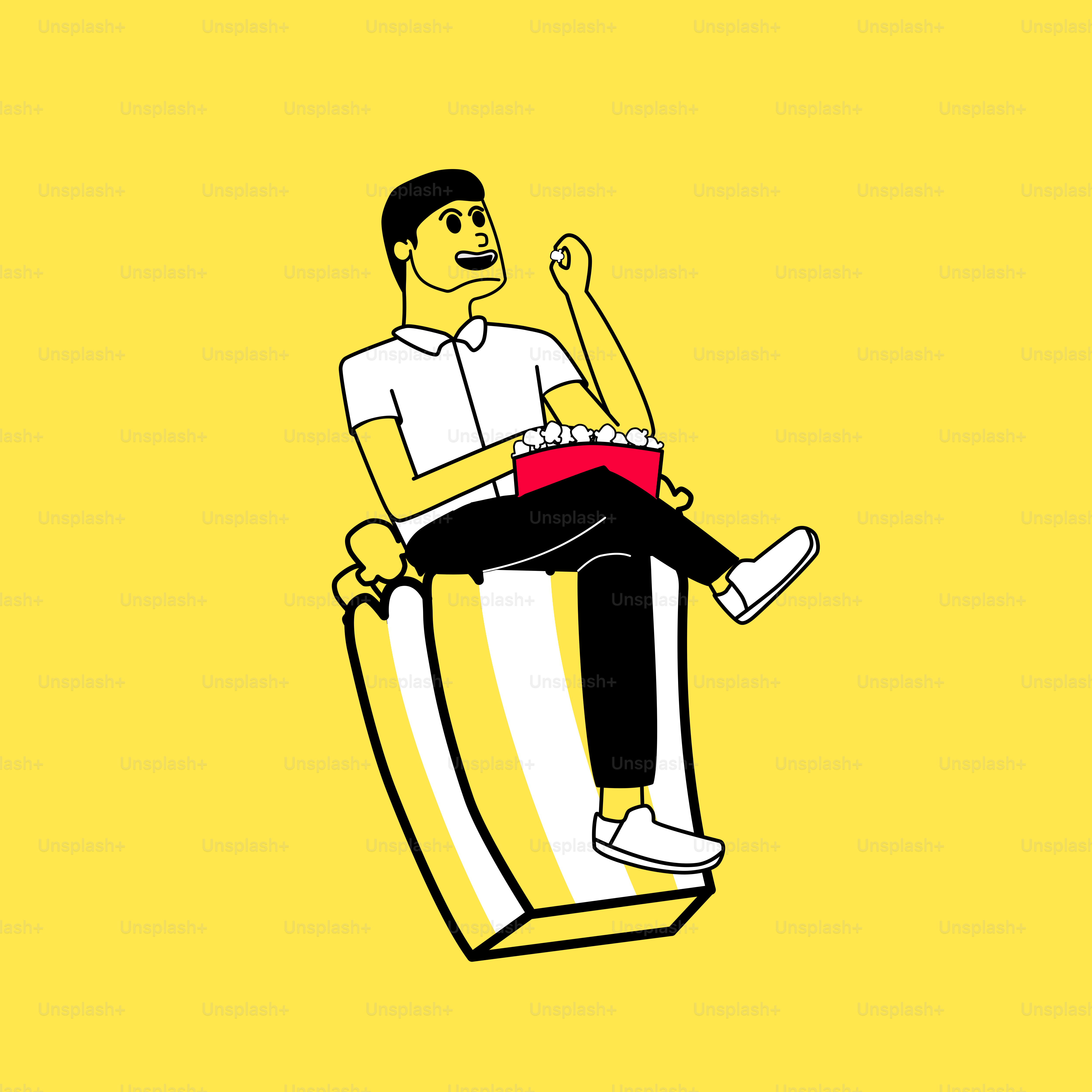 a man sitting on top of a giant banana