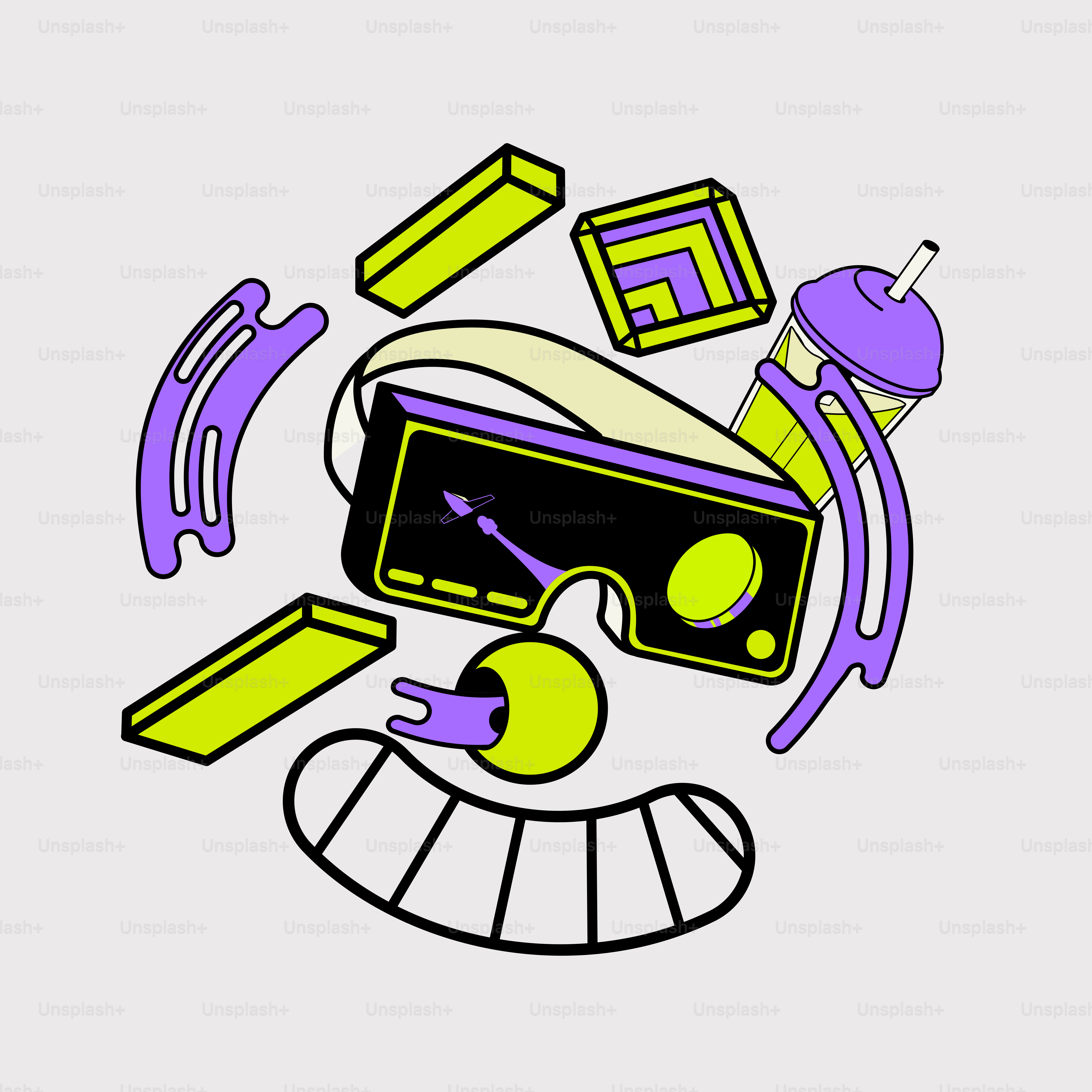 a drawing of a pair of virtual glasses
