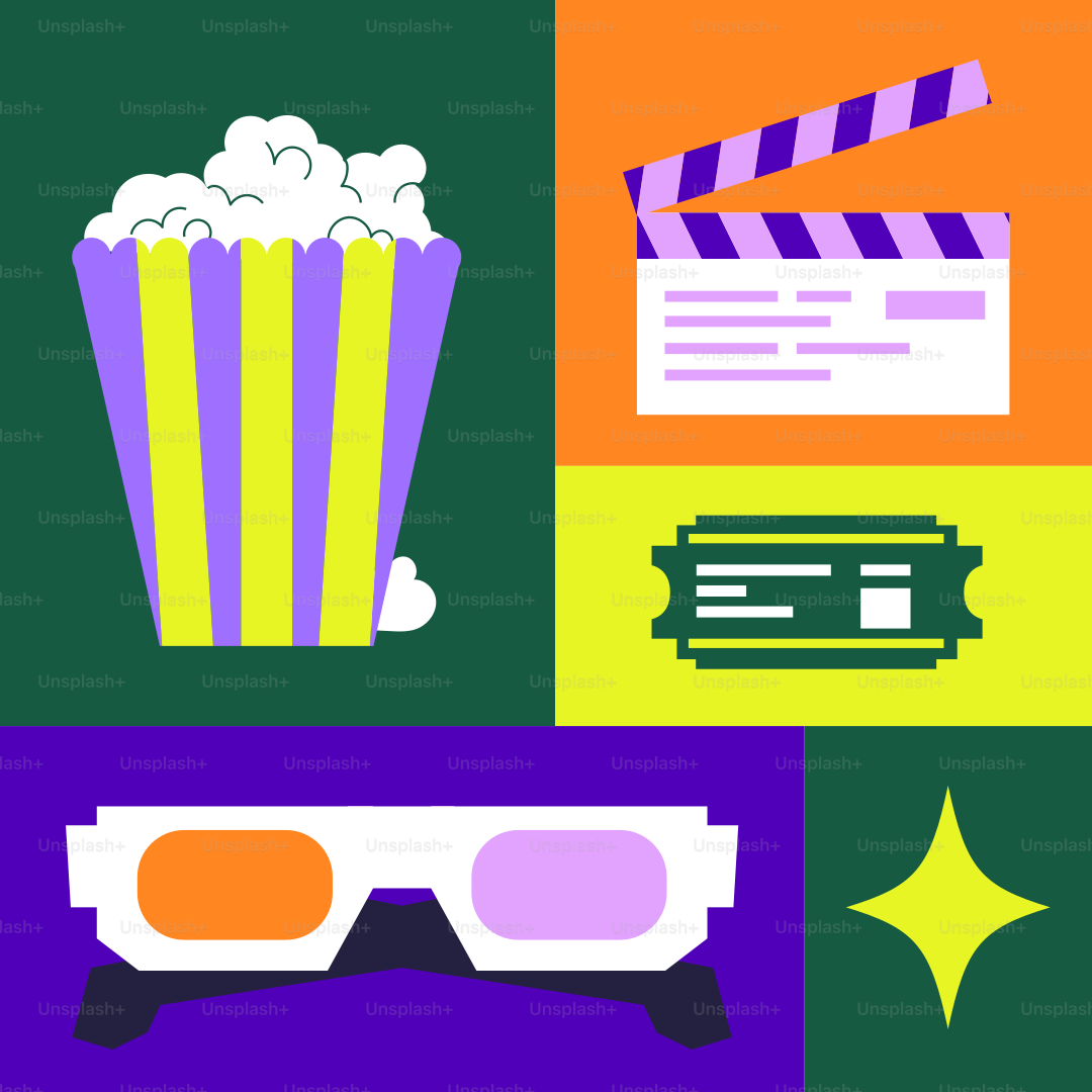 영화 사진과 안경 몇 개