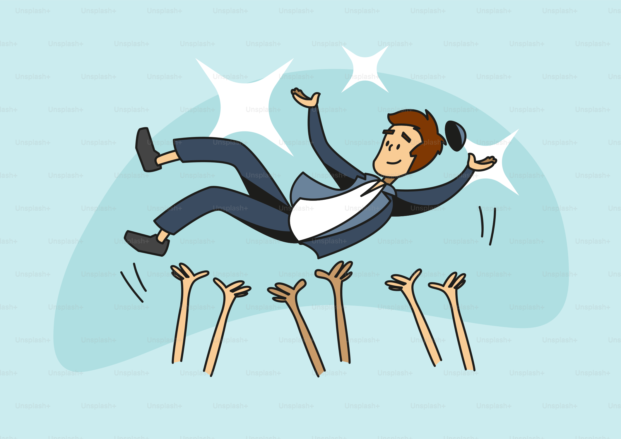 a man in a suit is flying through the air