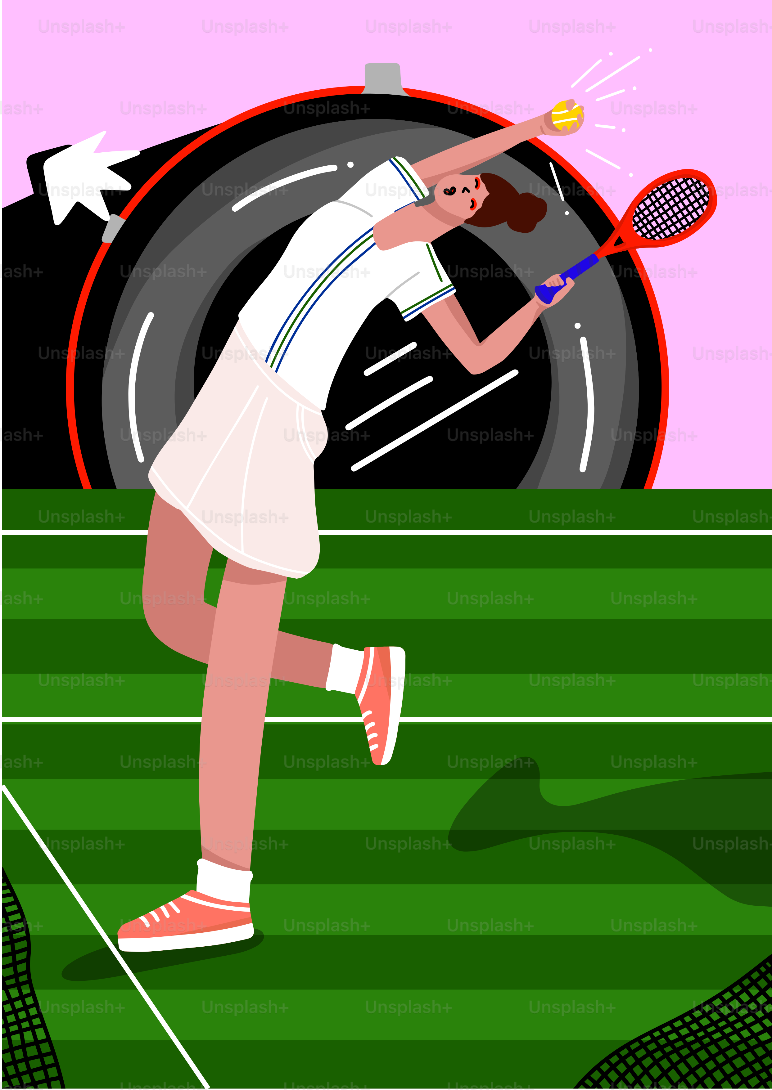 a woman is playing tennis on a tennis court