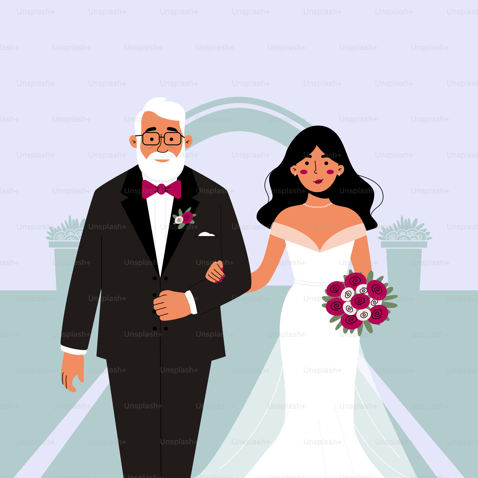 A man and a woman dressed in formal wear