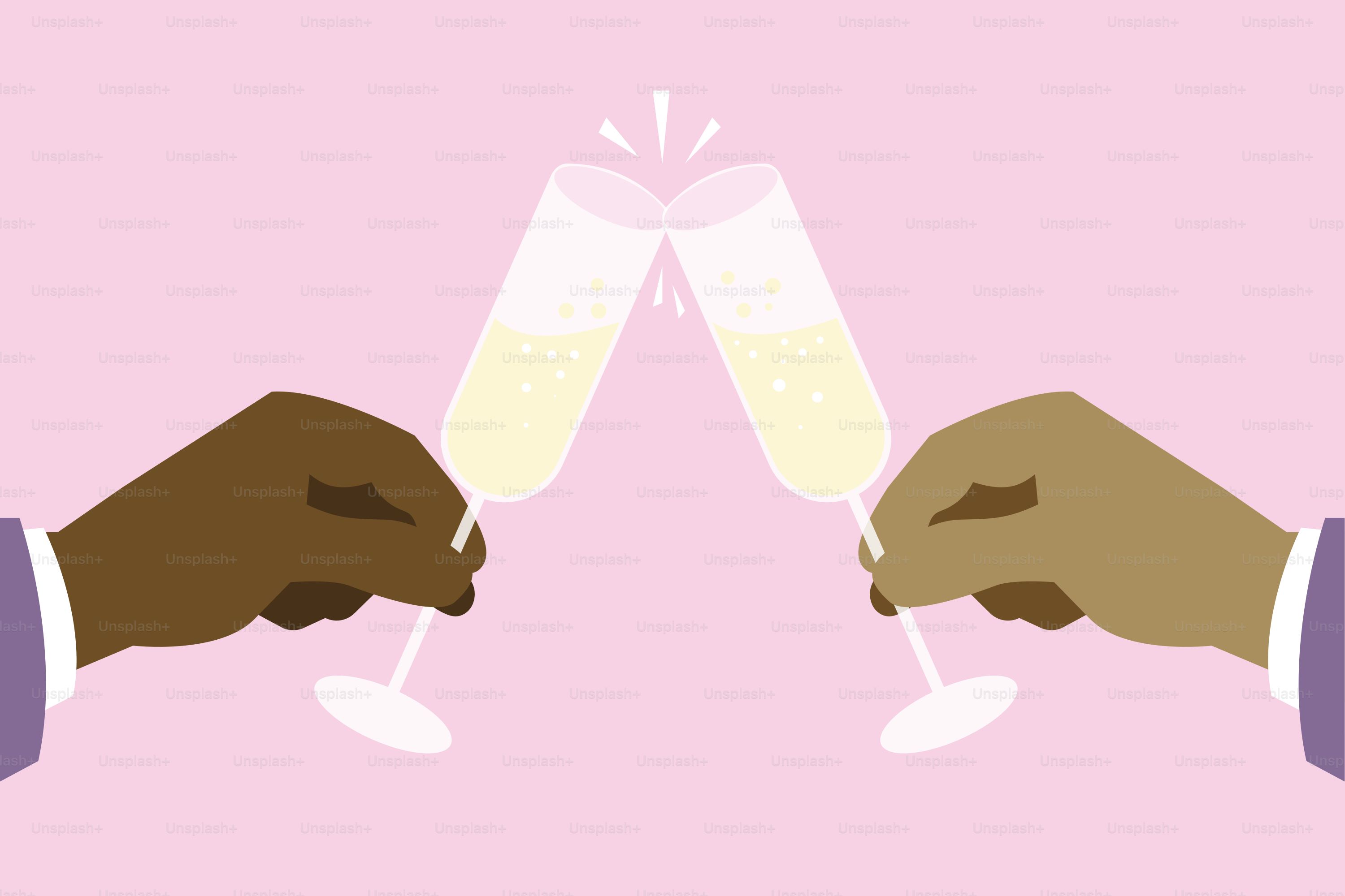 A couple of people holding glasses of champagne