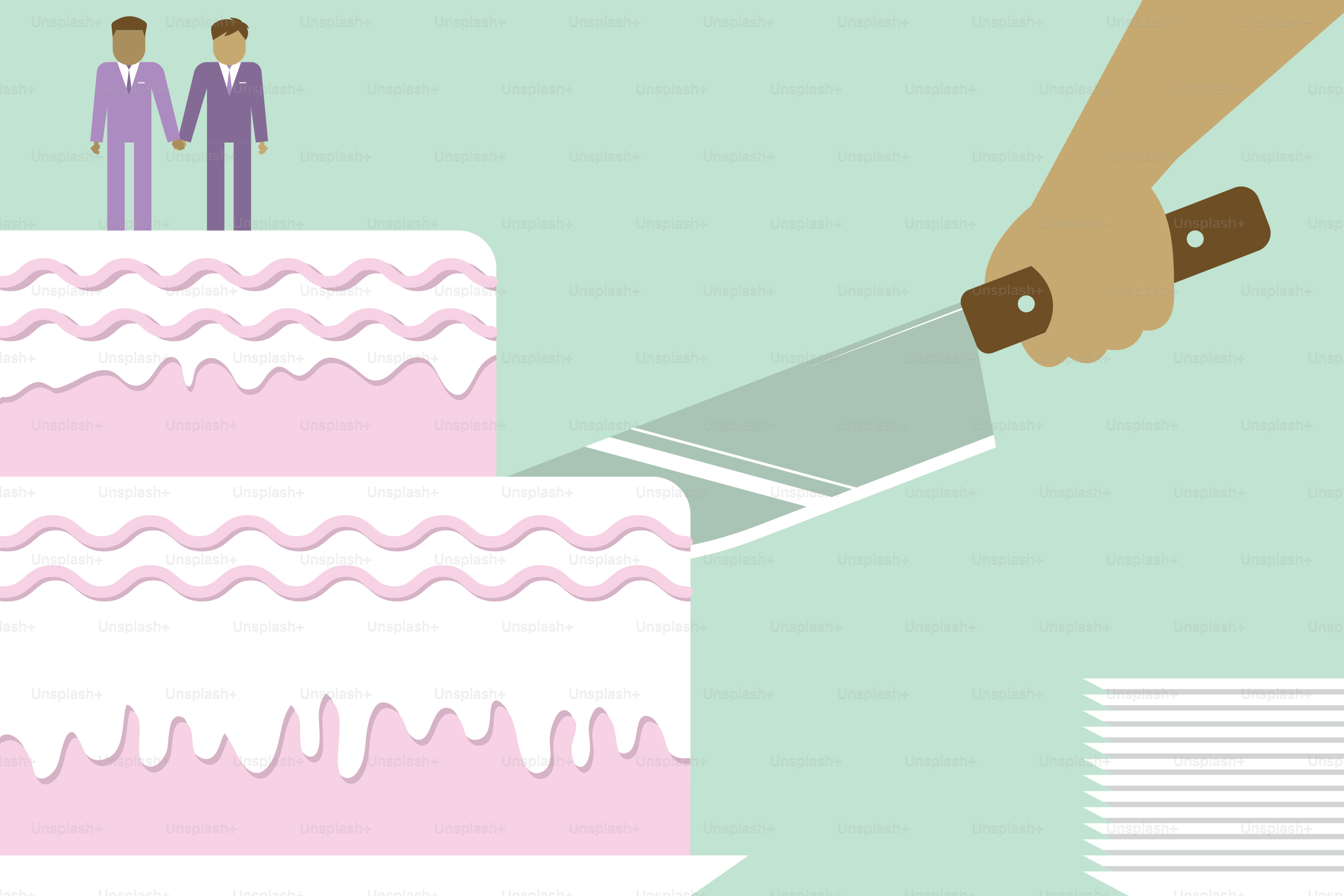 A person cutting a cake with a knife