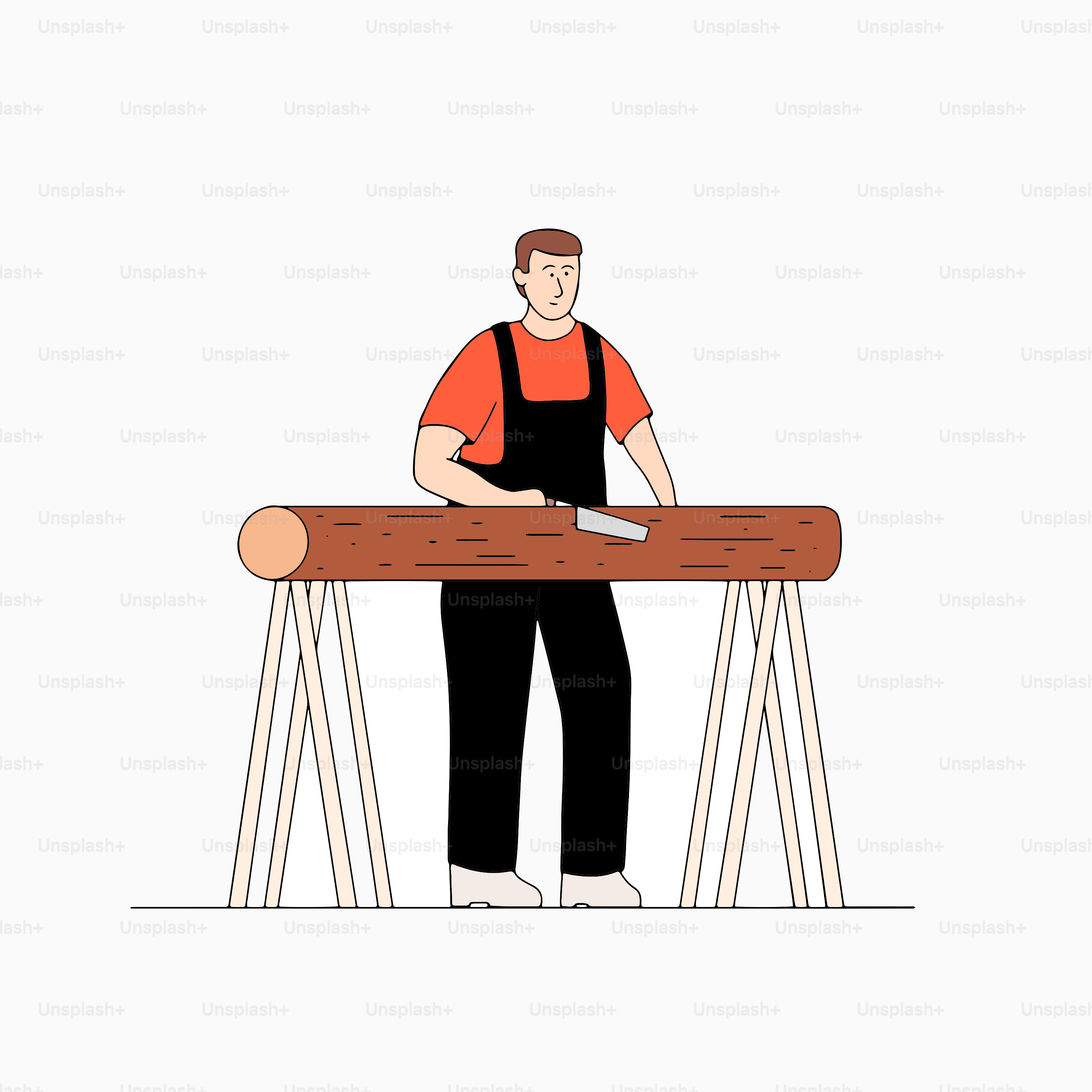 A man is working on a piece of wood