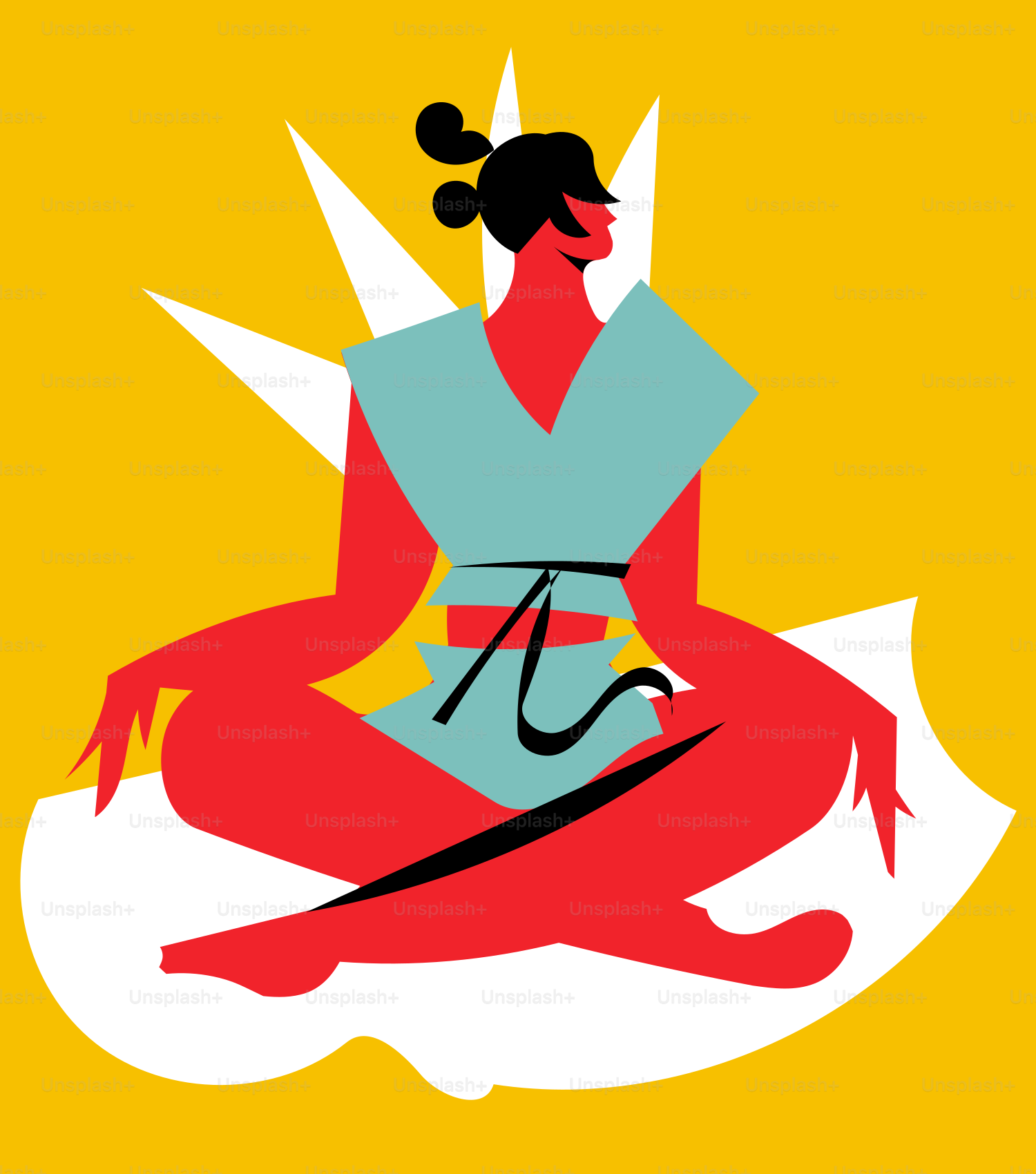 A woman sitting in the middle of a yoga pose