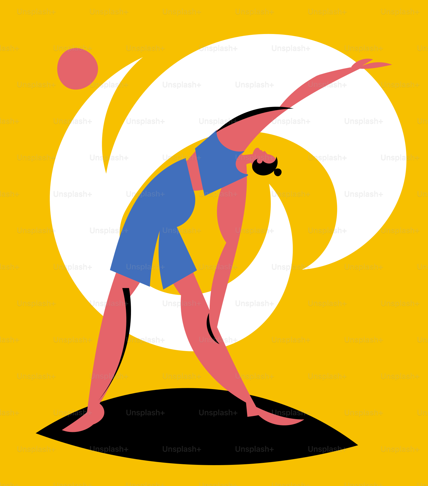 A woman is playing tennis on a yellow background