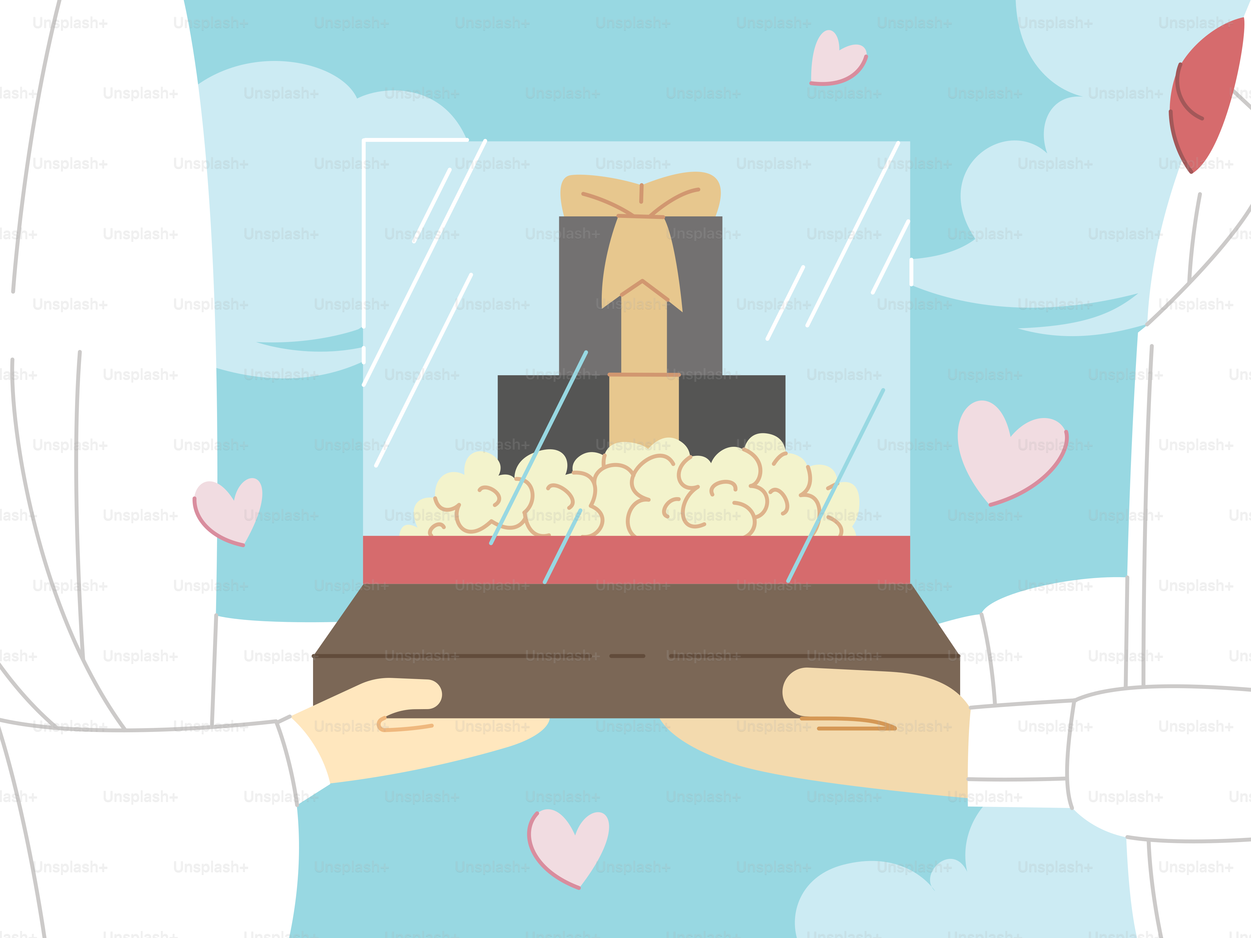 Une personne tenant un plateau contenant un gâteau