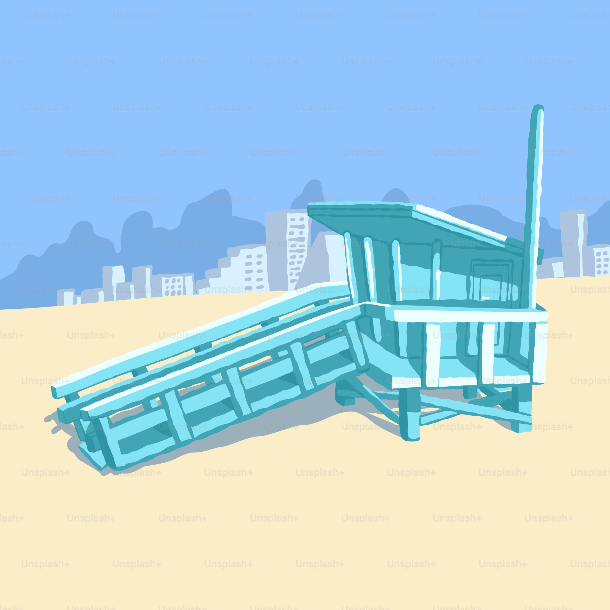 a picture of a lifeguard station on the beach