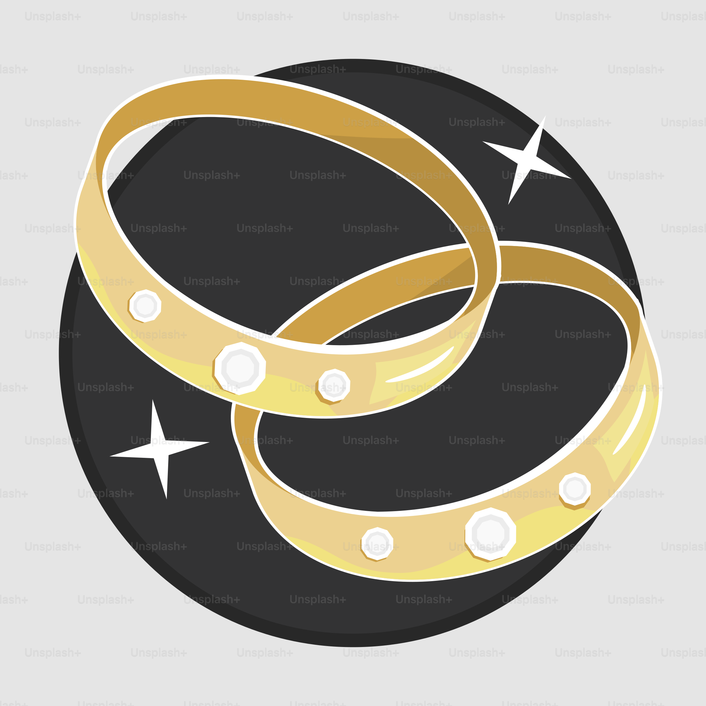A couple of gold rings sitting on top of each other