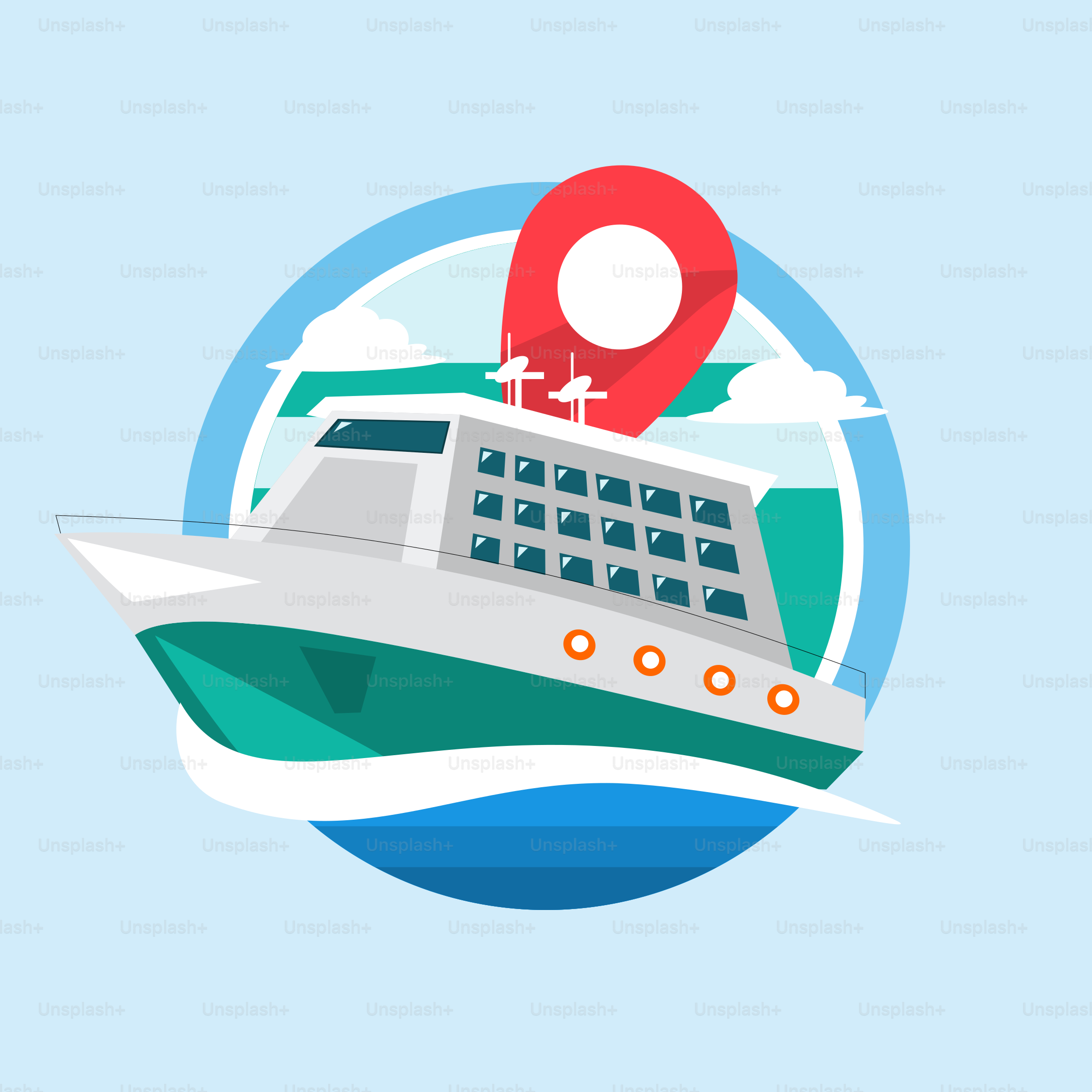 A boat with a map on top of it