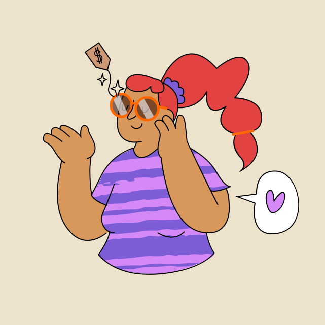 Eine Frau im gestreiften Hemd spricht am Handy