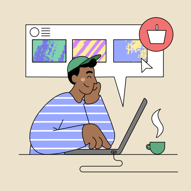 Ein Mann, der vor einem Laptop sitzt