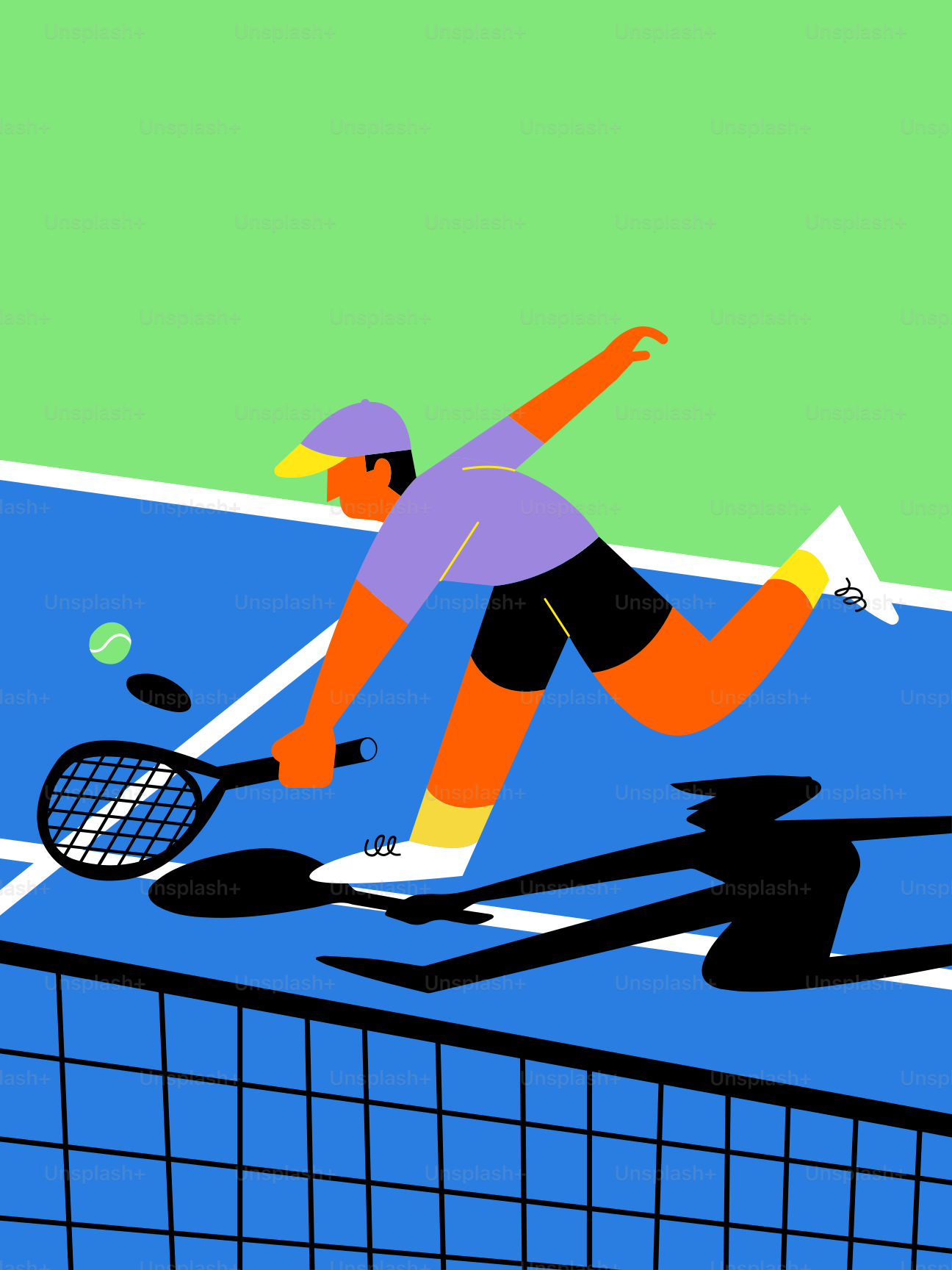 Un uomo che colpisce una pallina da tennis con una racchetta