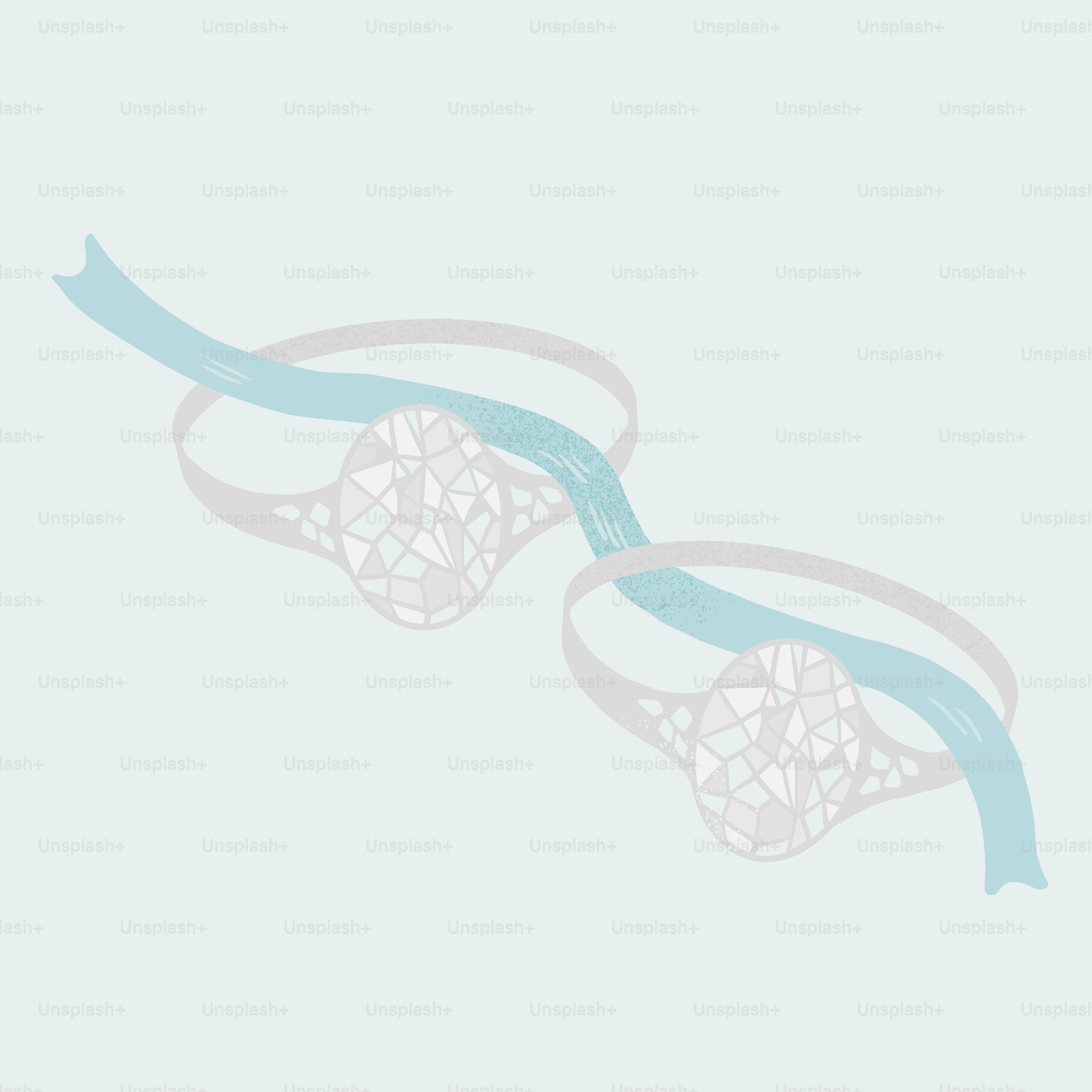 A pair of bras with a blue ribbon