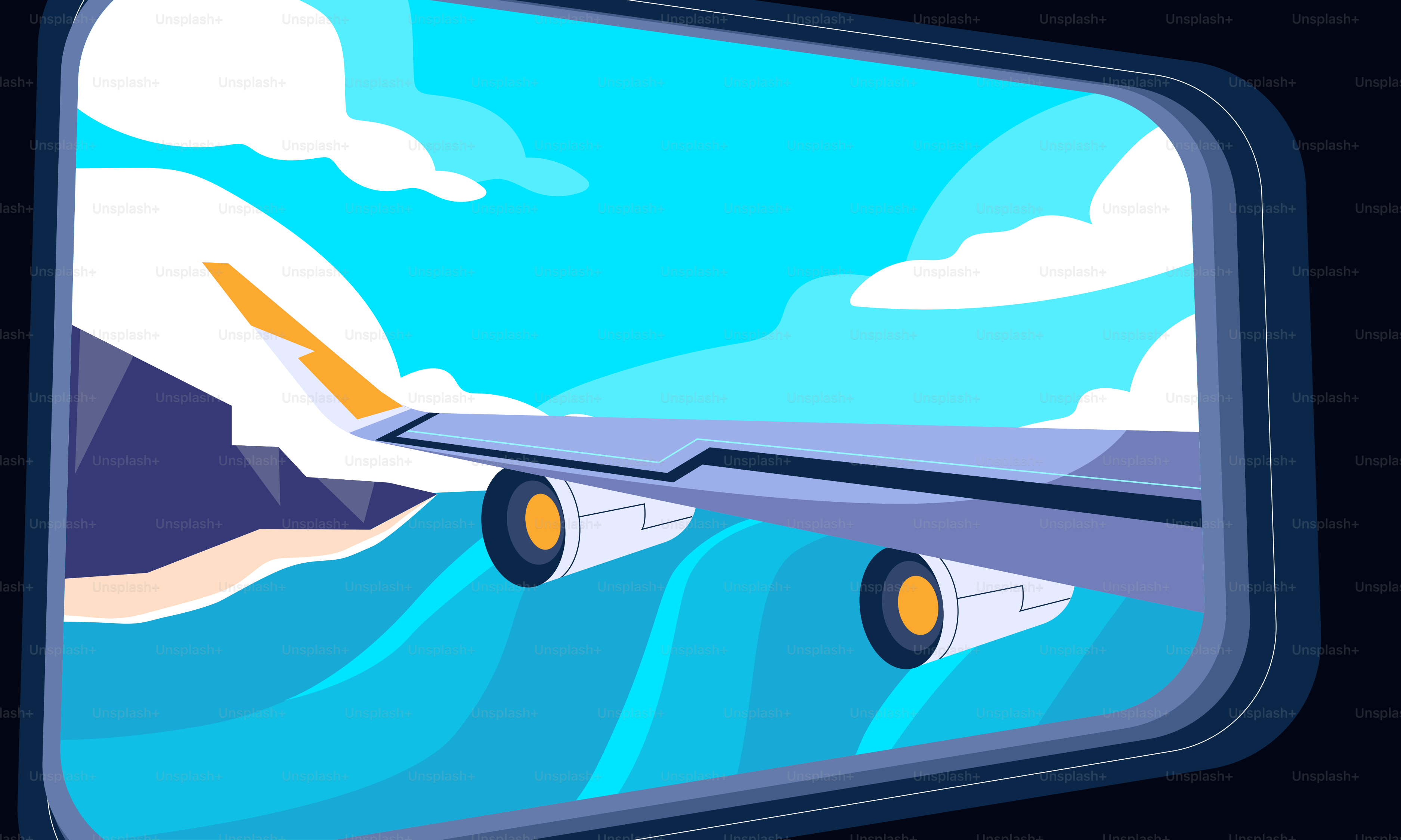 A picture of a plane flying over a body of water