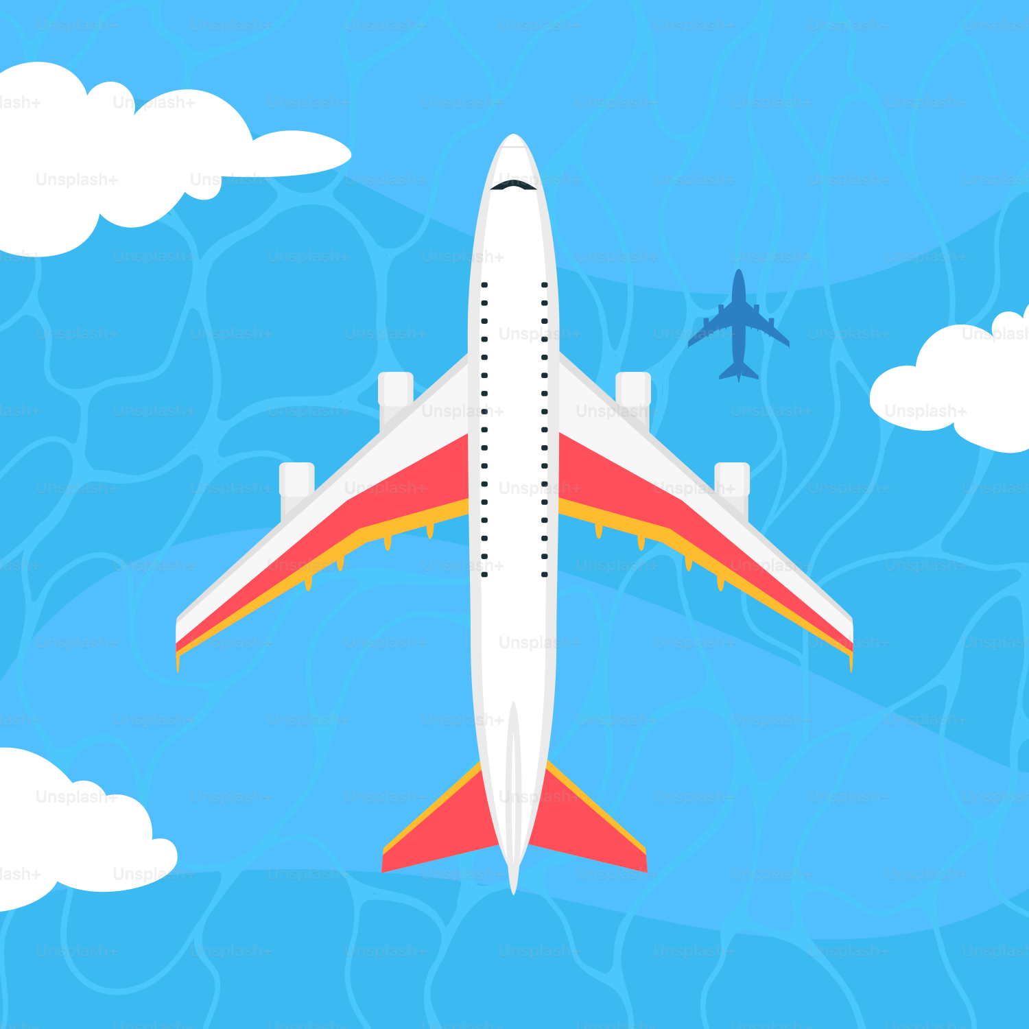 An airplane flying in the sky with clouds