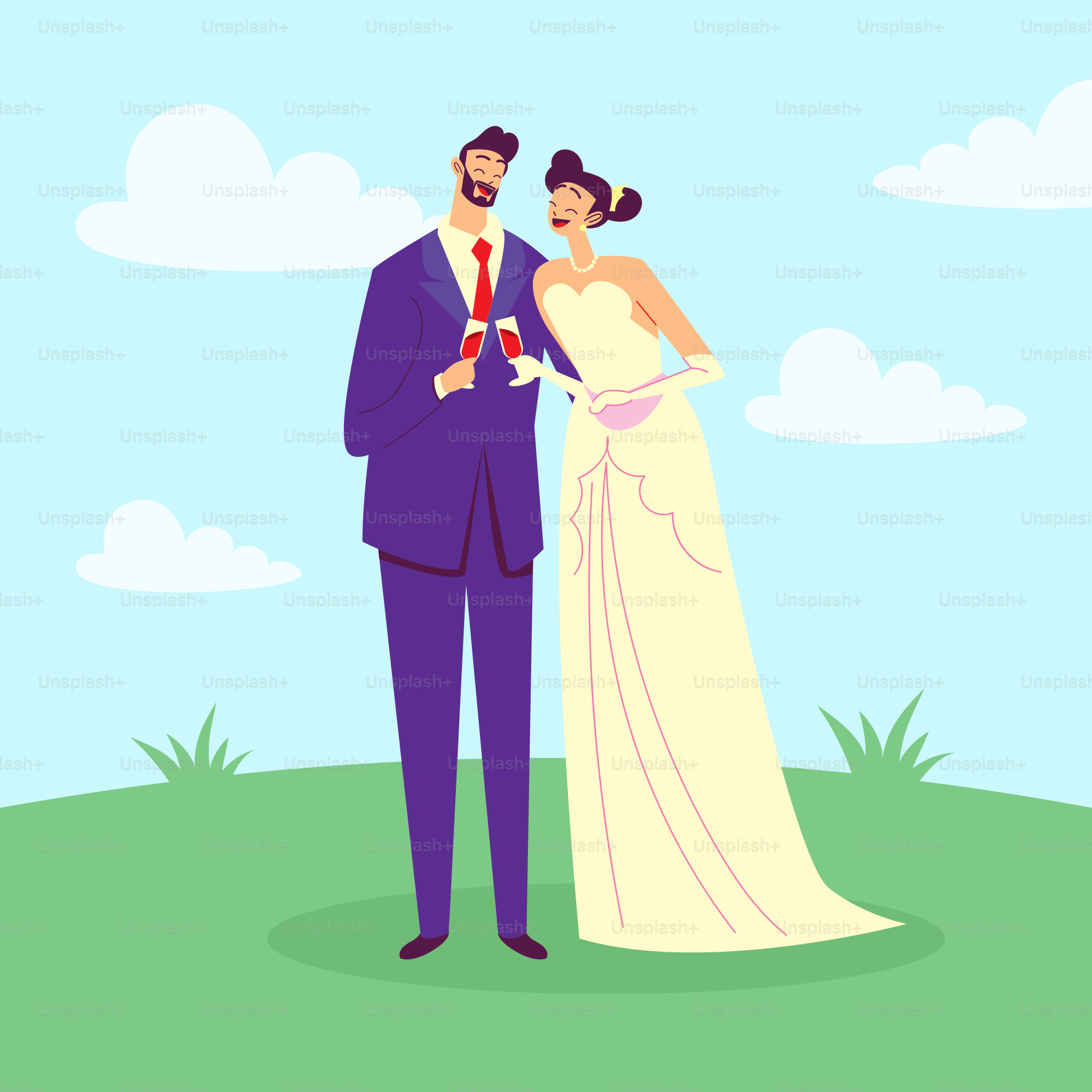 A man and a woman are standing in a field
