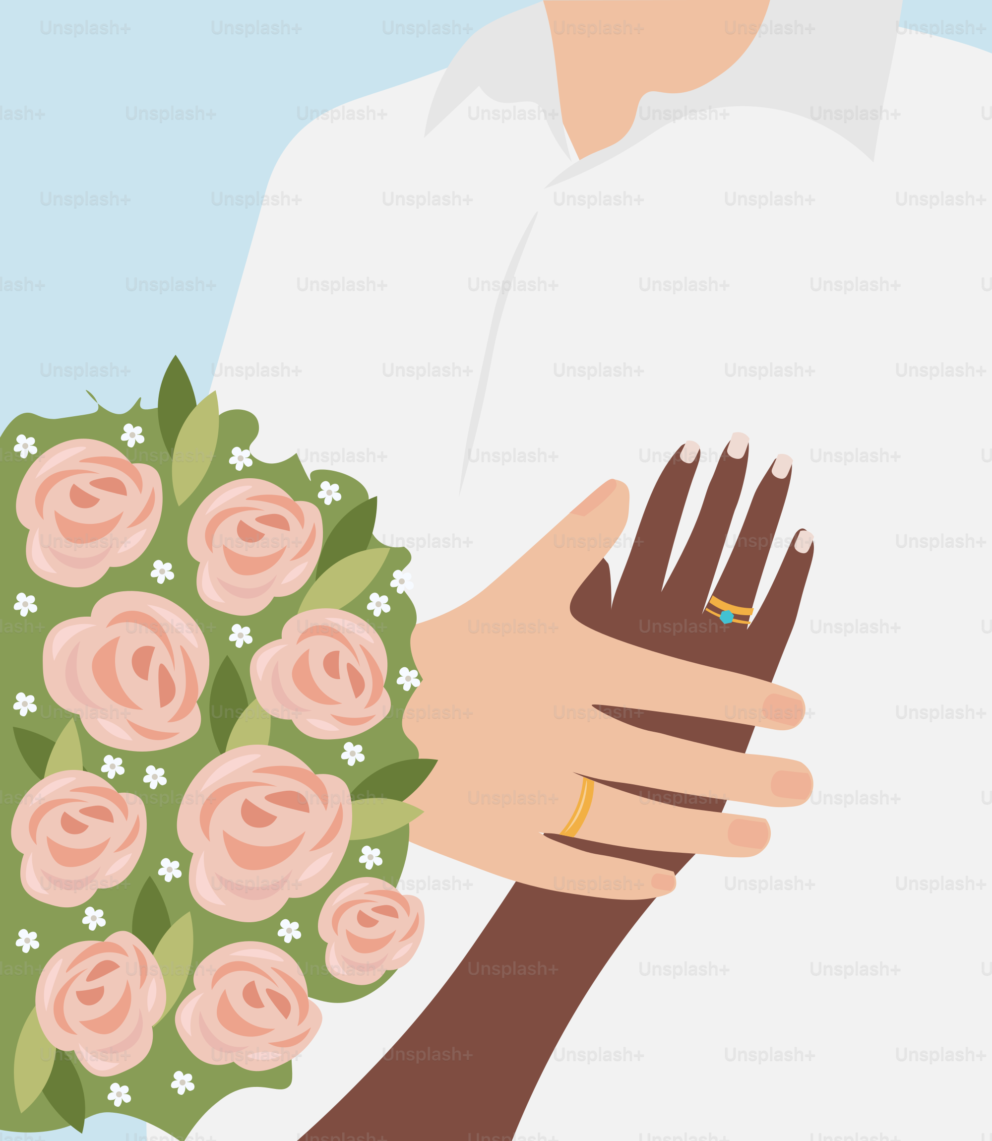 A man is holding a bouquet of flowers