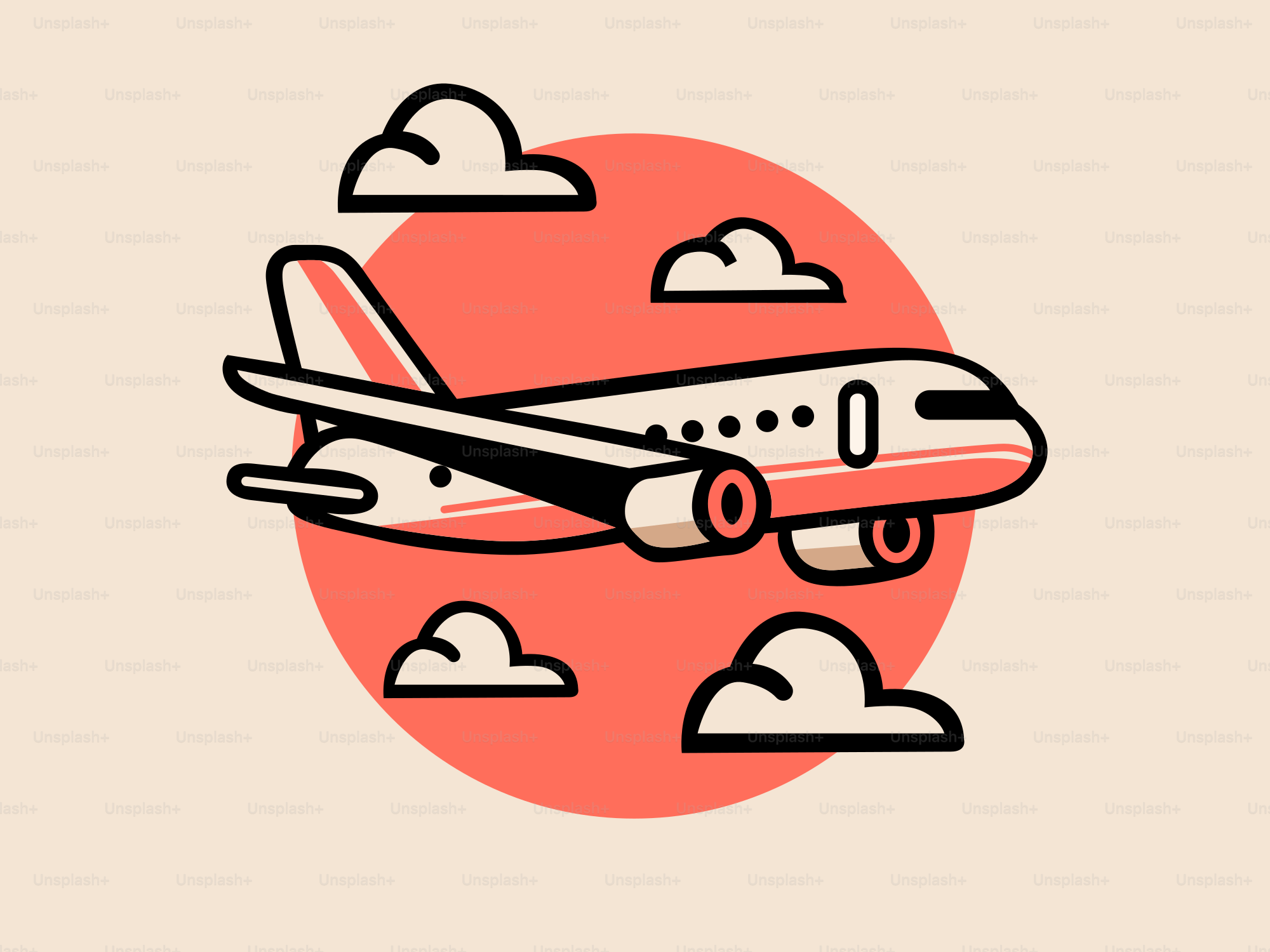 An airplane flying through the sky with clouds