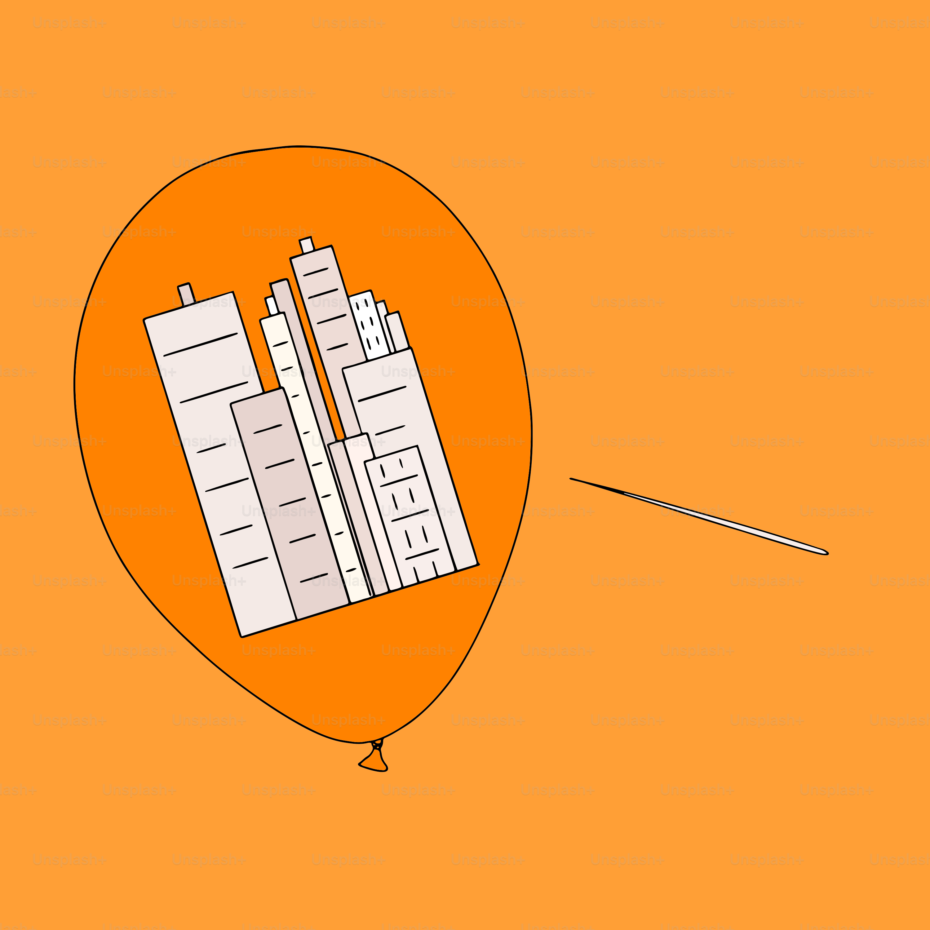 Une photo d’un ballon avec une ville dessus