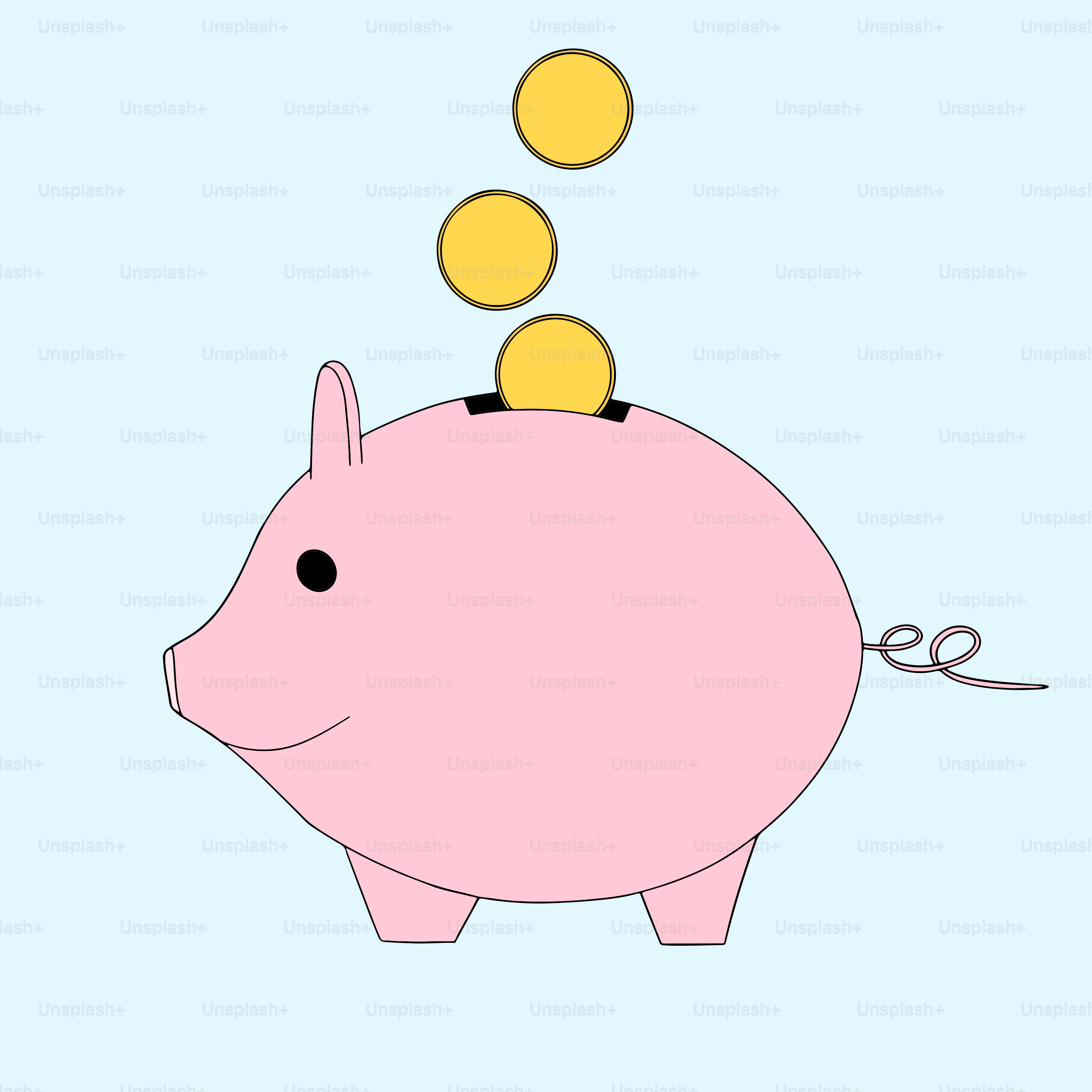 A piggy bank with coins coming out of it