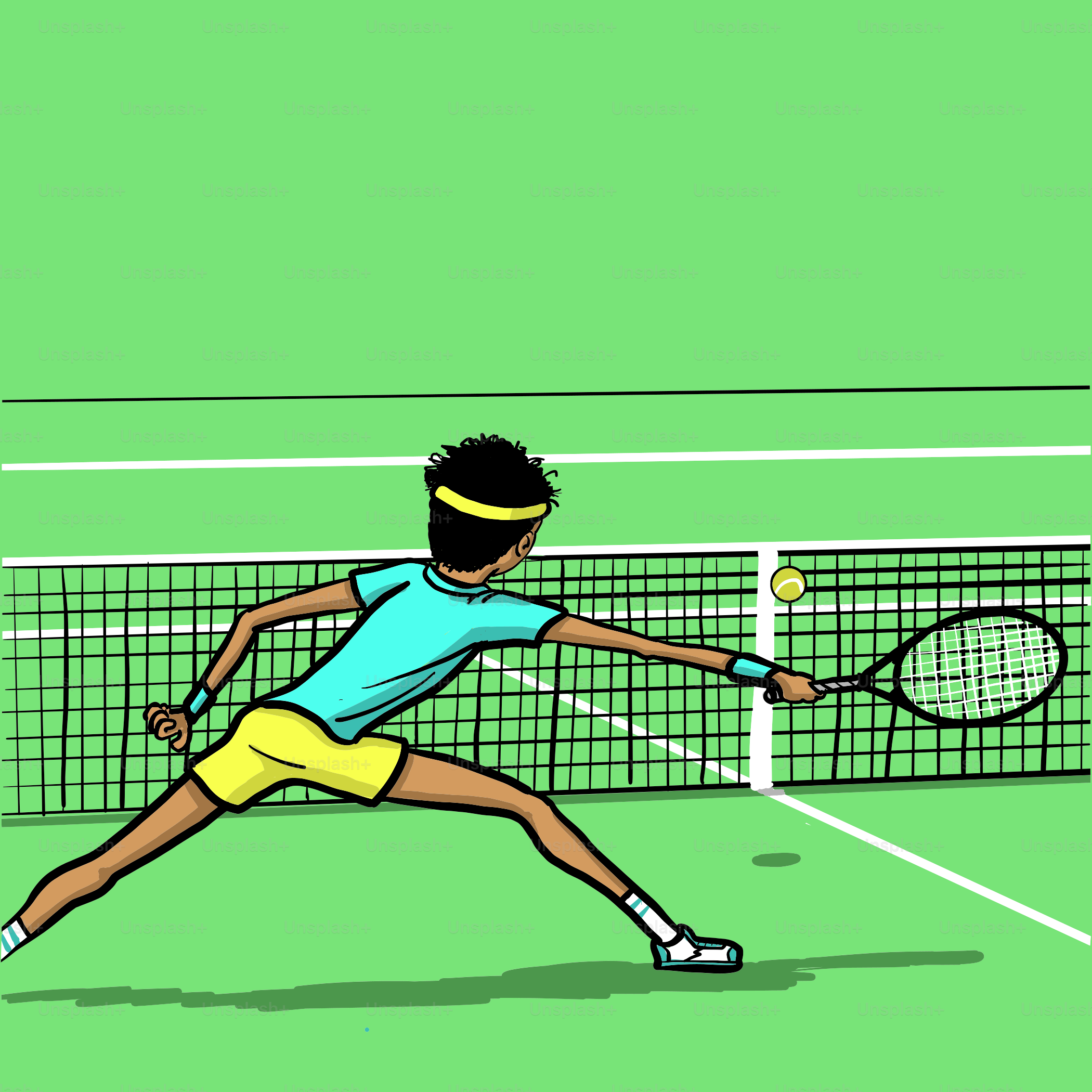 Ein Mann, der einen Tennisschläger auf einen Tennisball schwingt