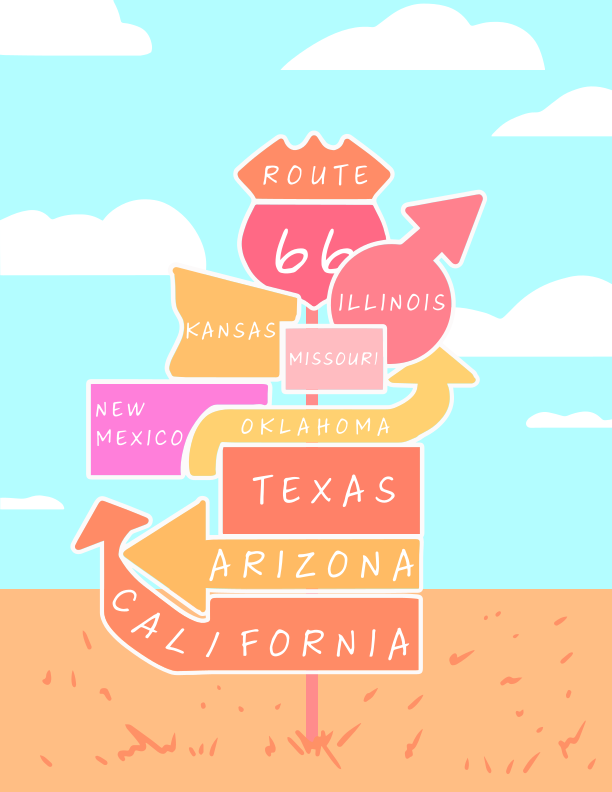 A road sign in the middle of a desert