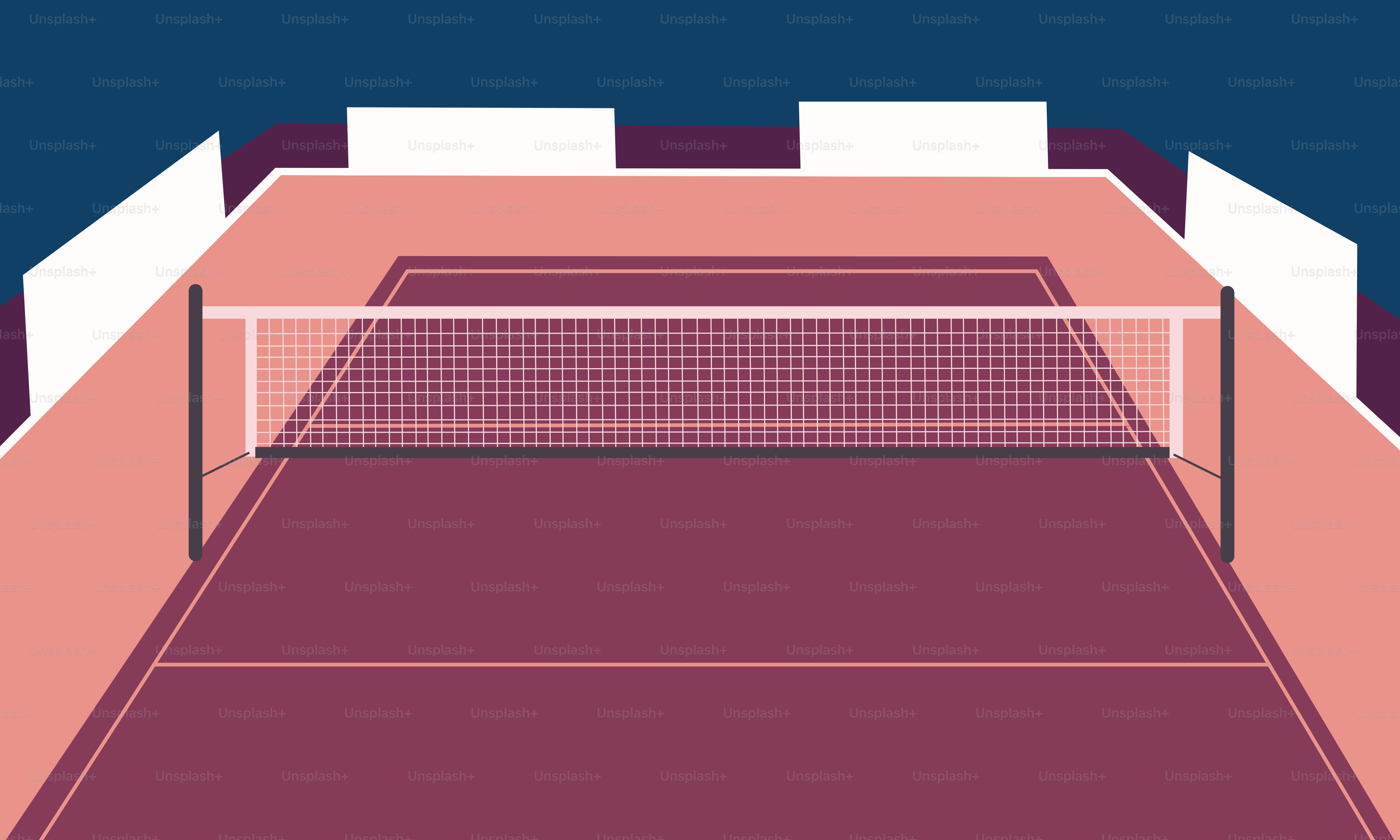 A tennis court with a net on it