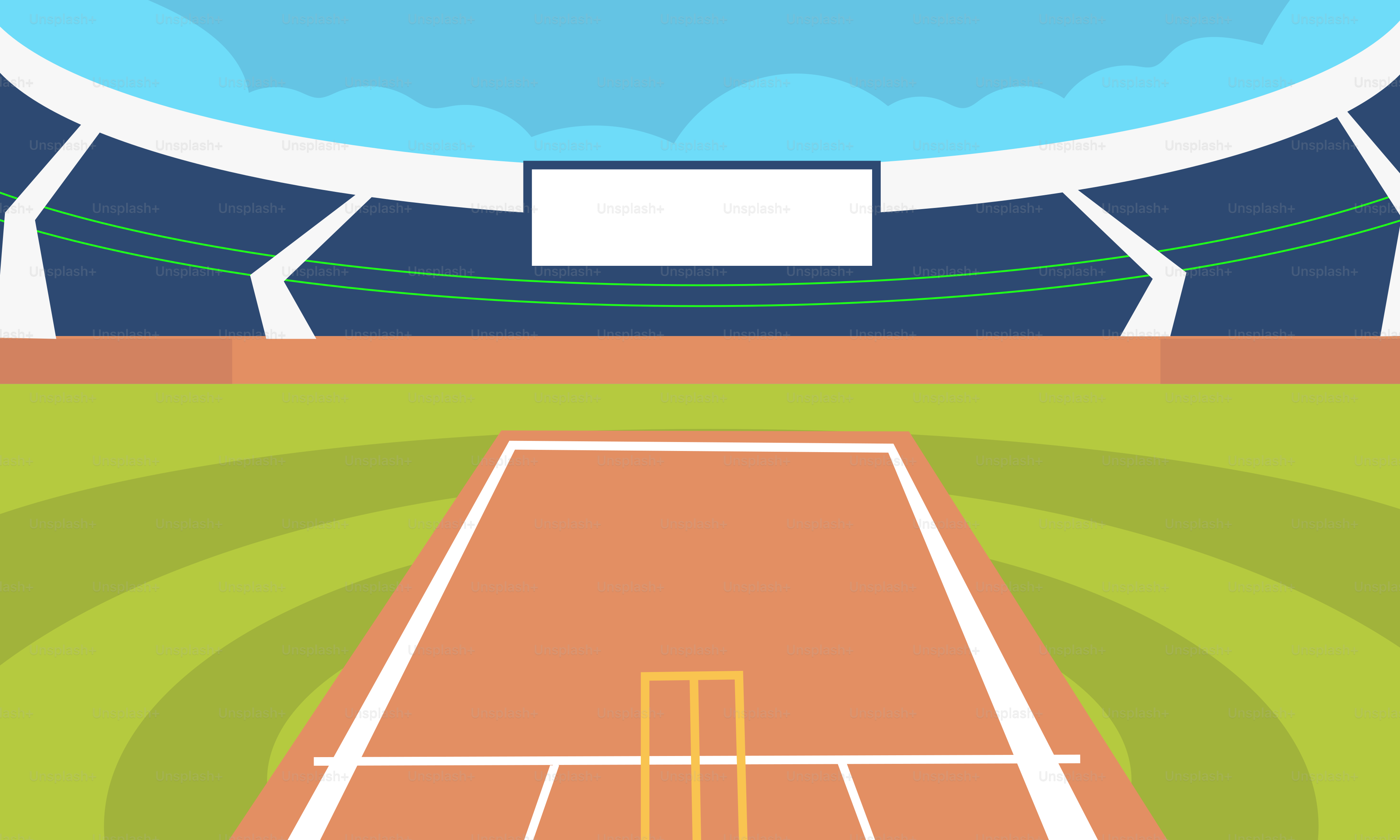 A tennis court with a view of a stadium