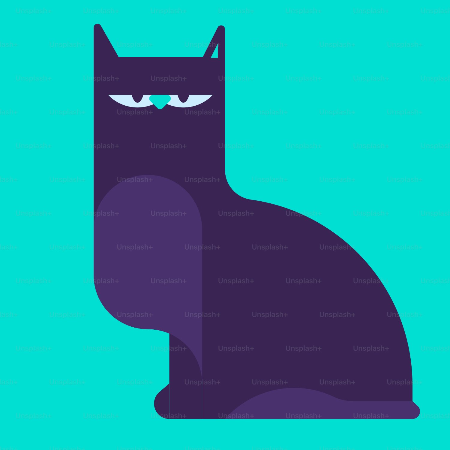 Un gato morado con fondo verde