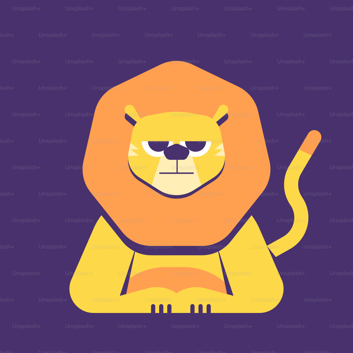 A lion with sunglasses on its head