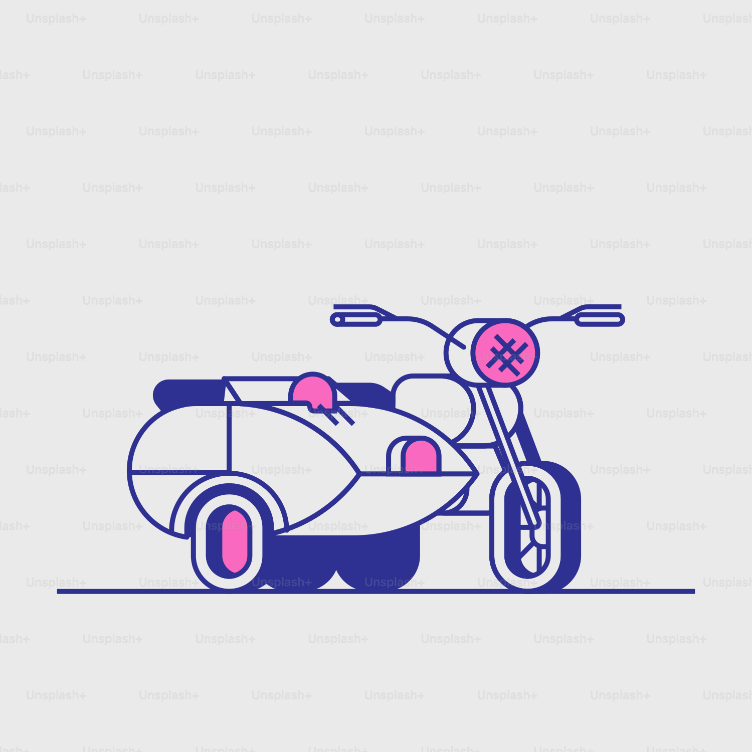 A motorcycle with a side car on the back