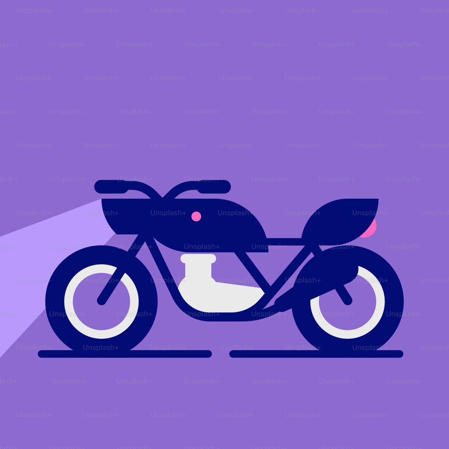 紫色の背景にバイクが描かれている