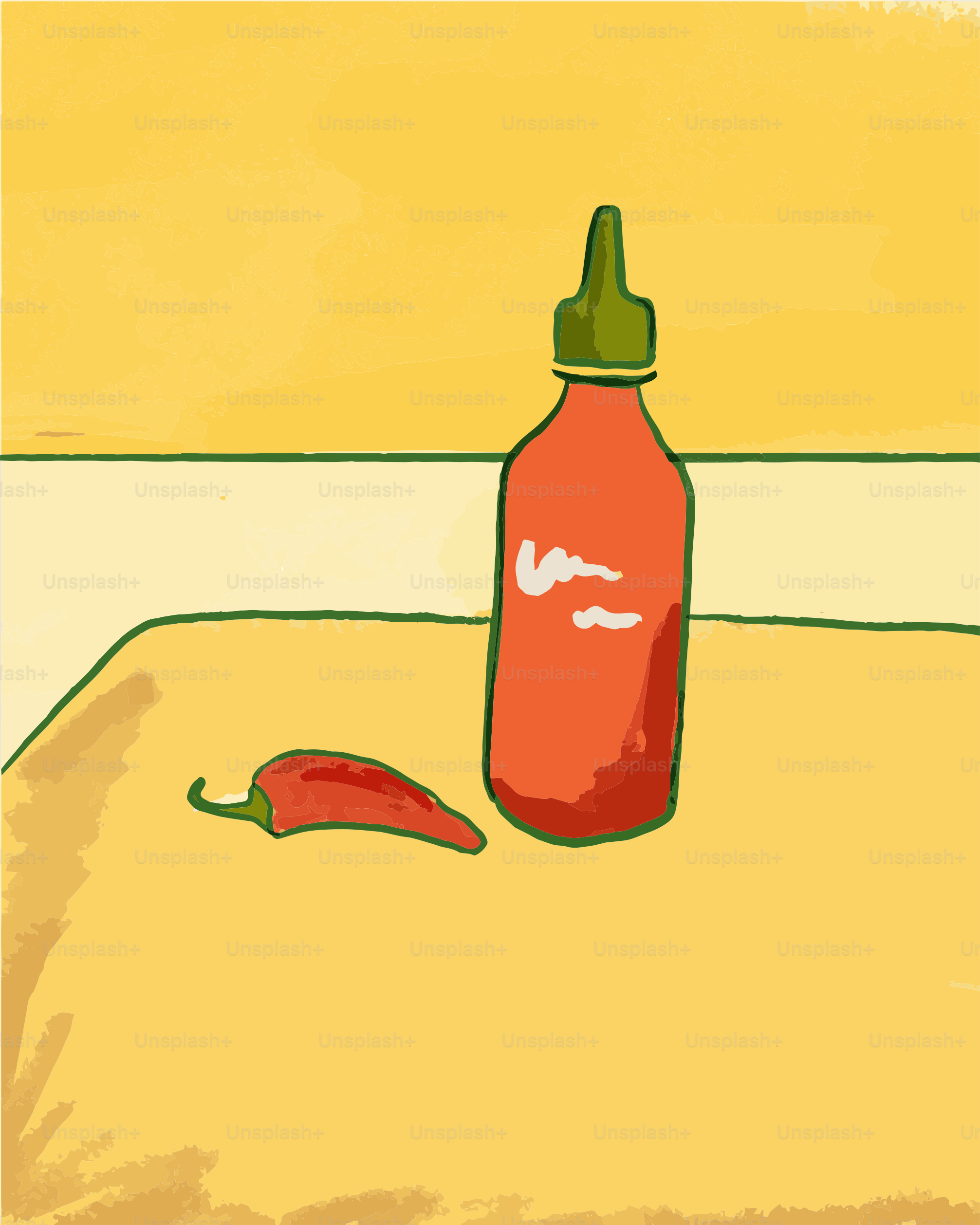 A red bottle sitting on top of a table