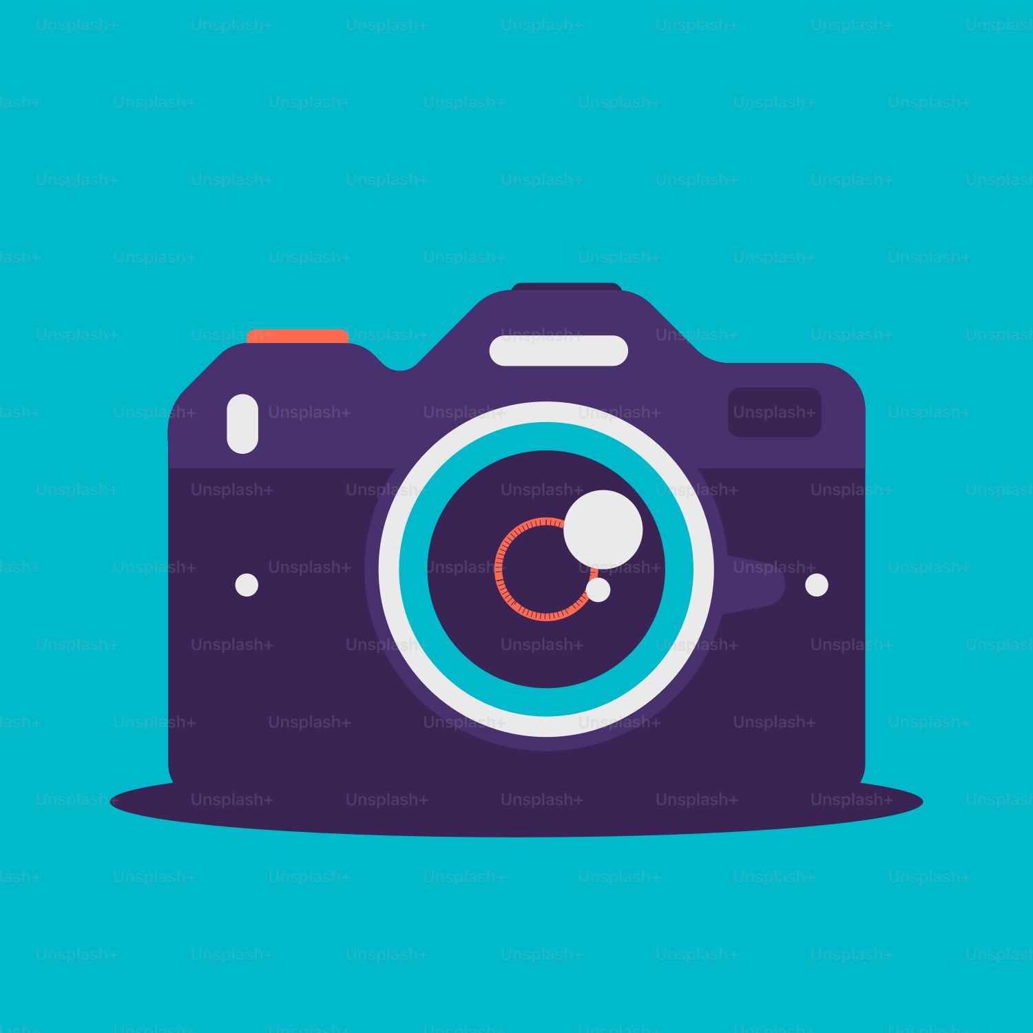 A camera with a blue background