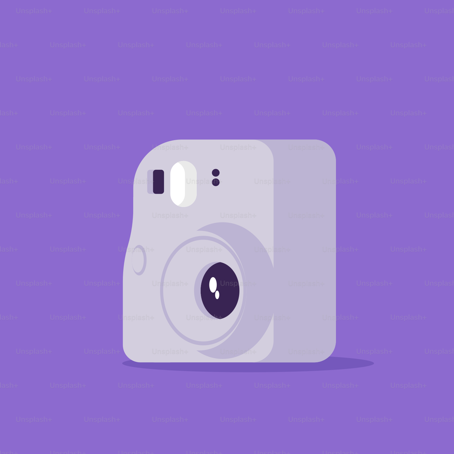 Eine Kamera auf lila Hintergrund