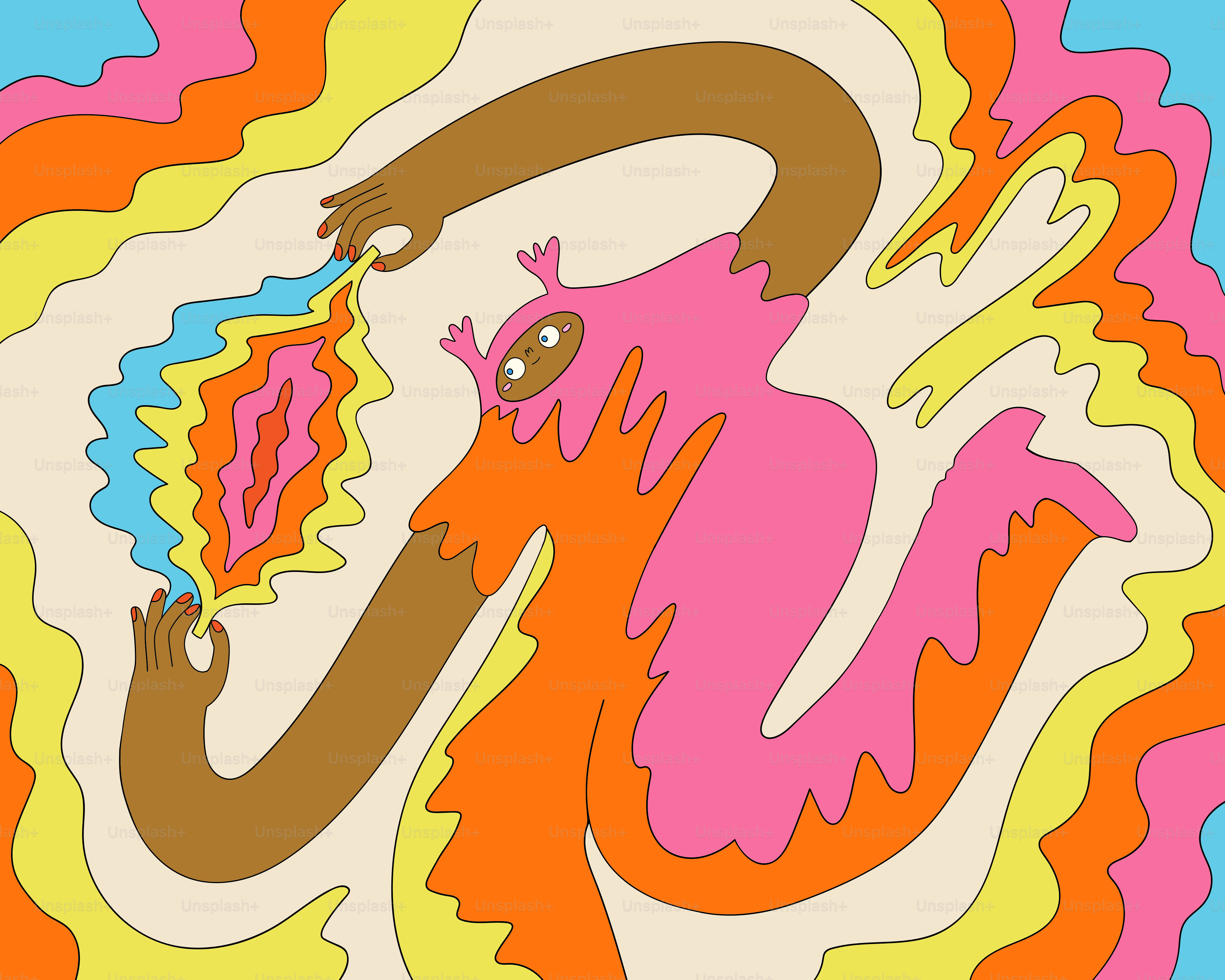 A picture of an elephant on a colorful background