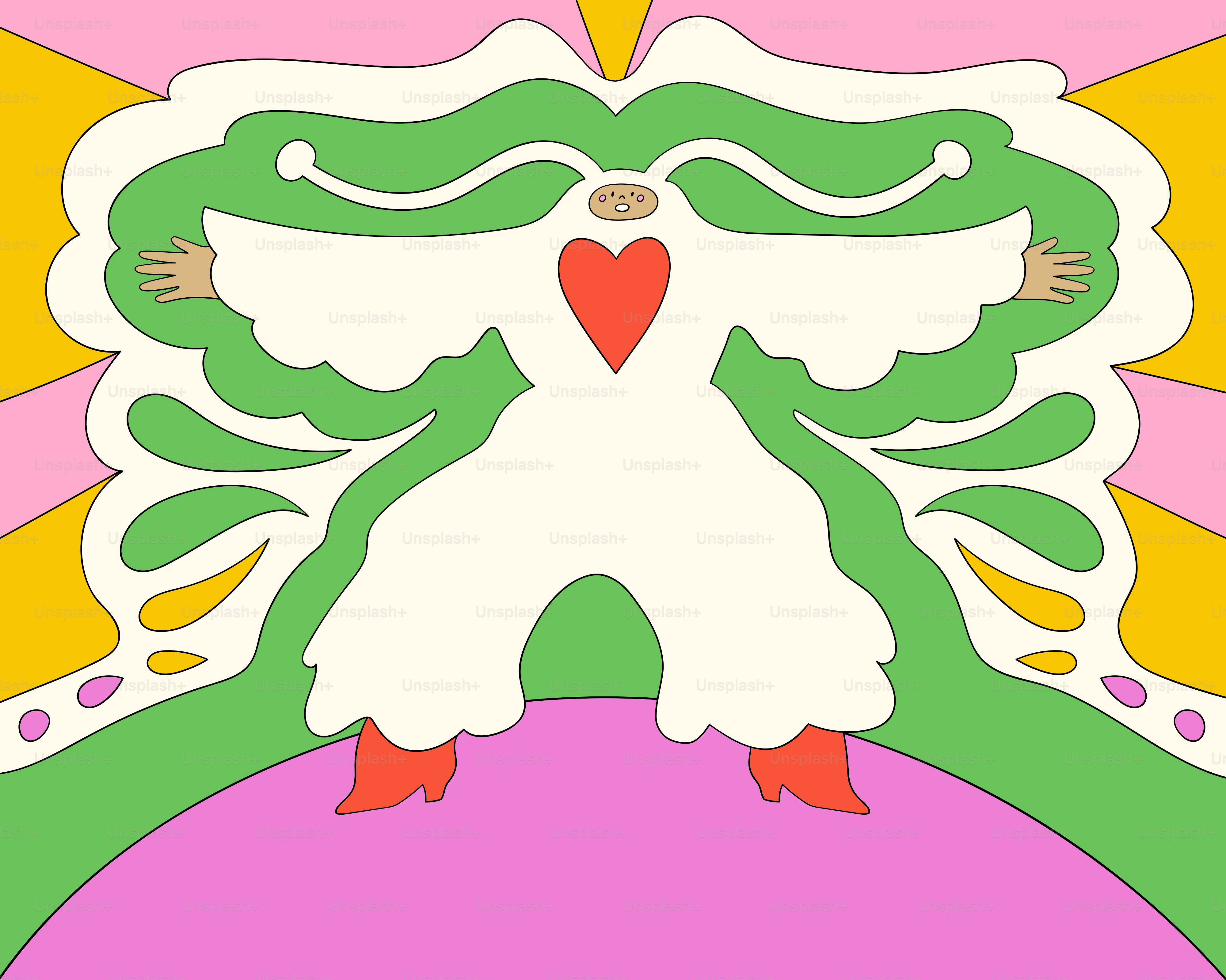 Un'immagine di un uccello con un cuore nel becco