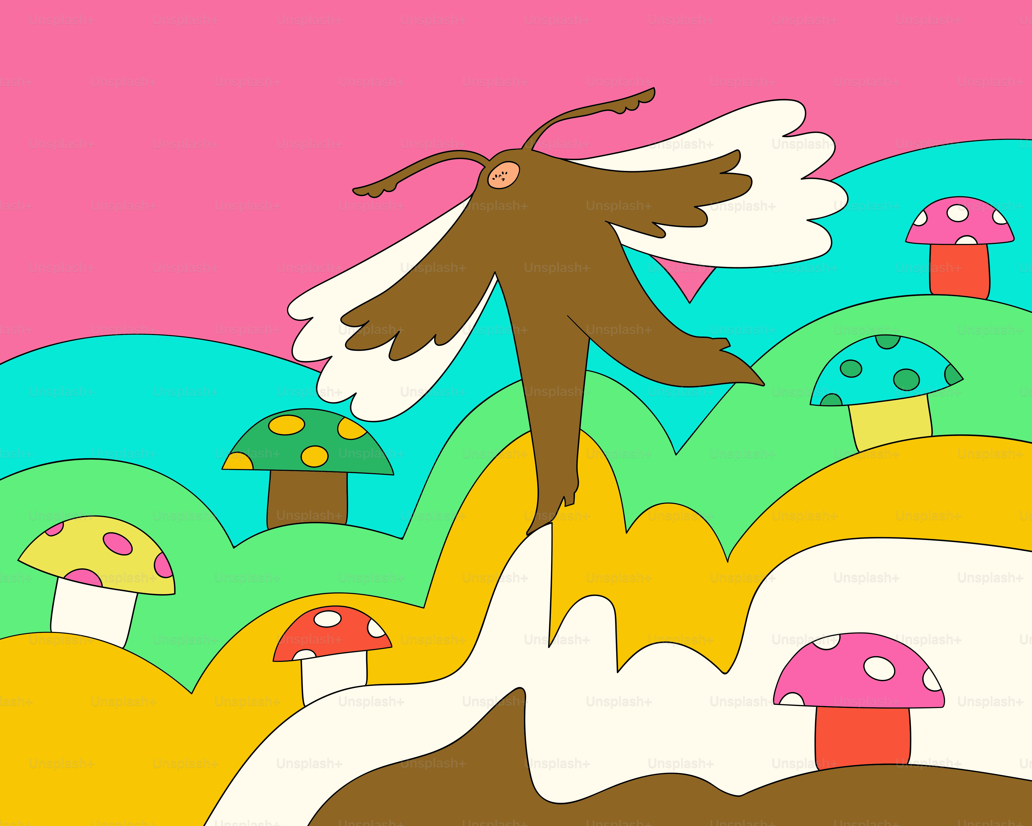 Una foto di un uccello che vola sopra una collina