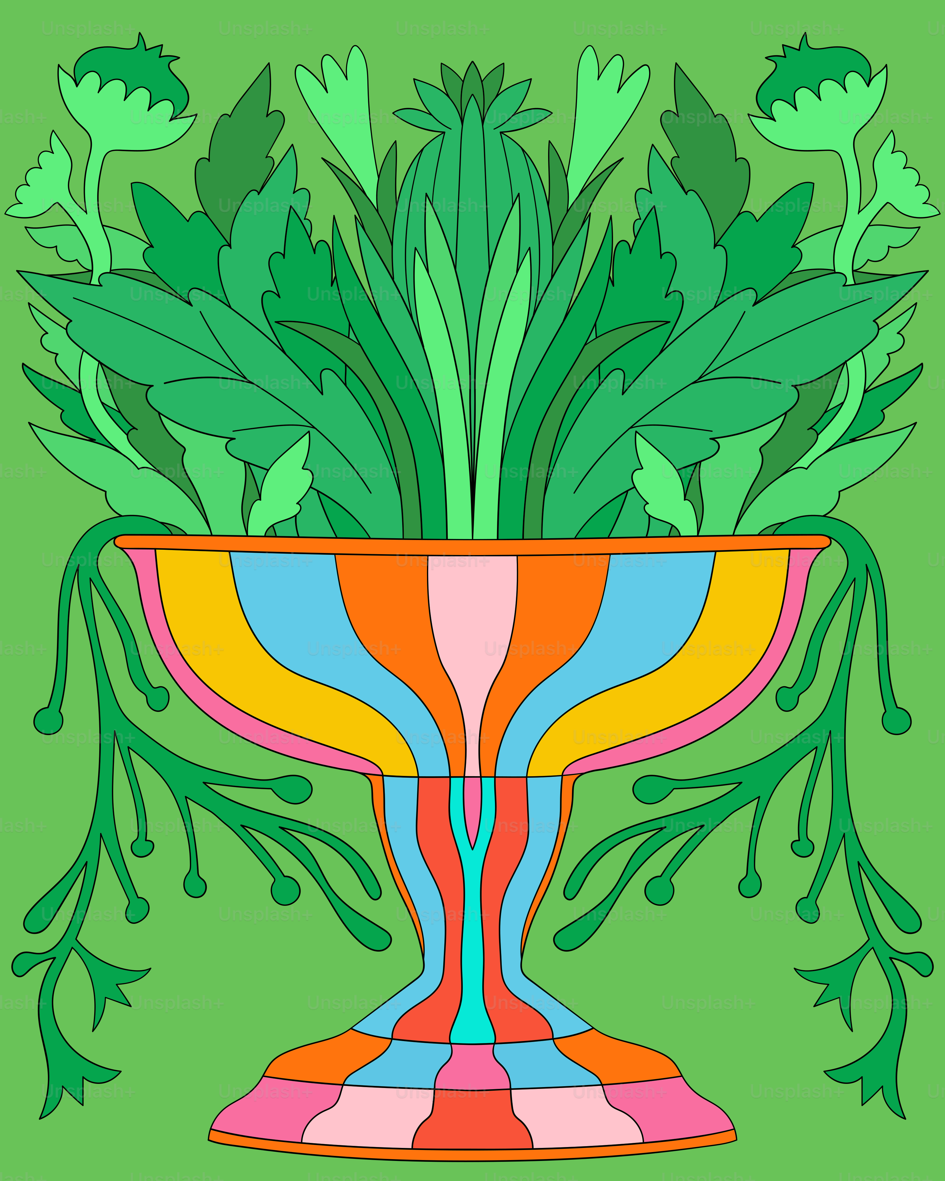 Una foto di una pianta in vaso su uno sfondo verde