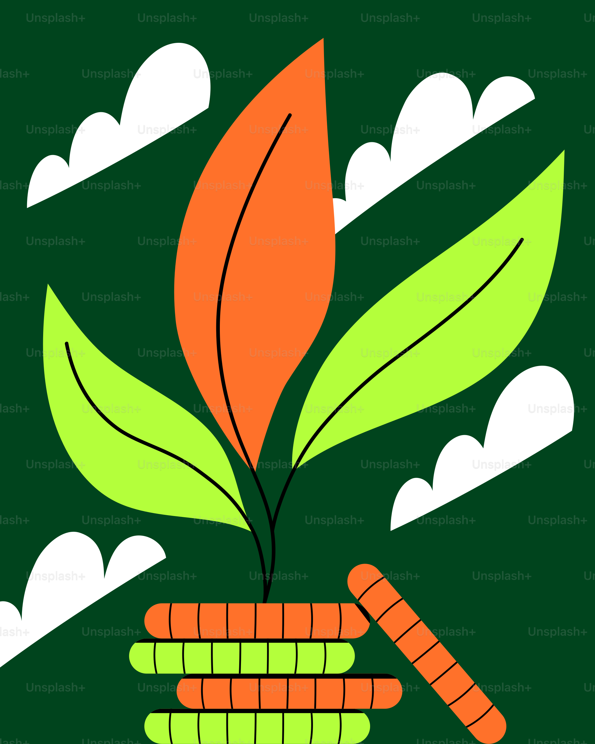 A picture of a carrot with a green background