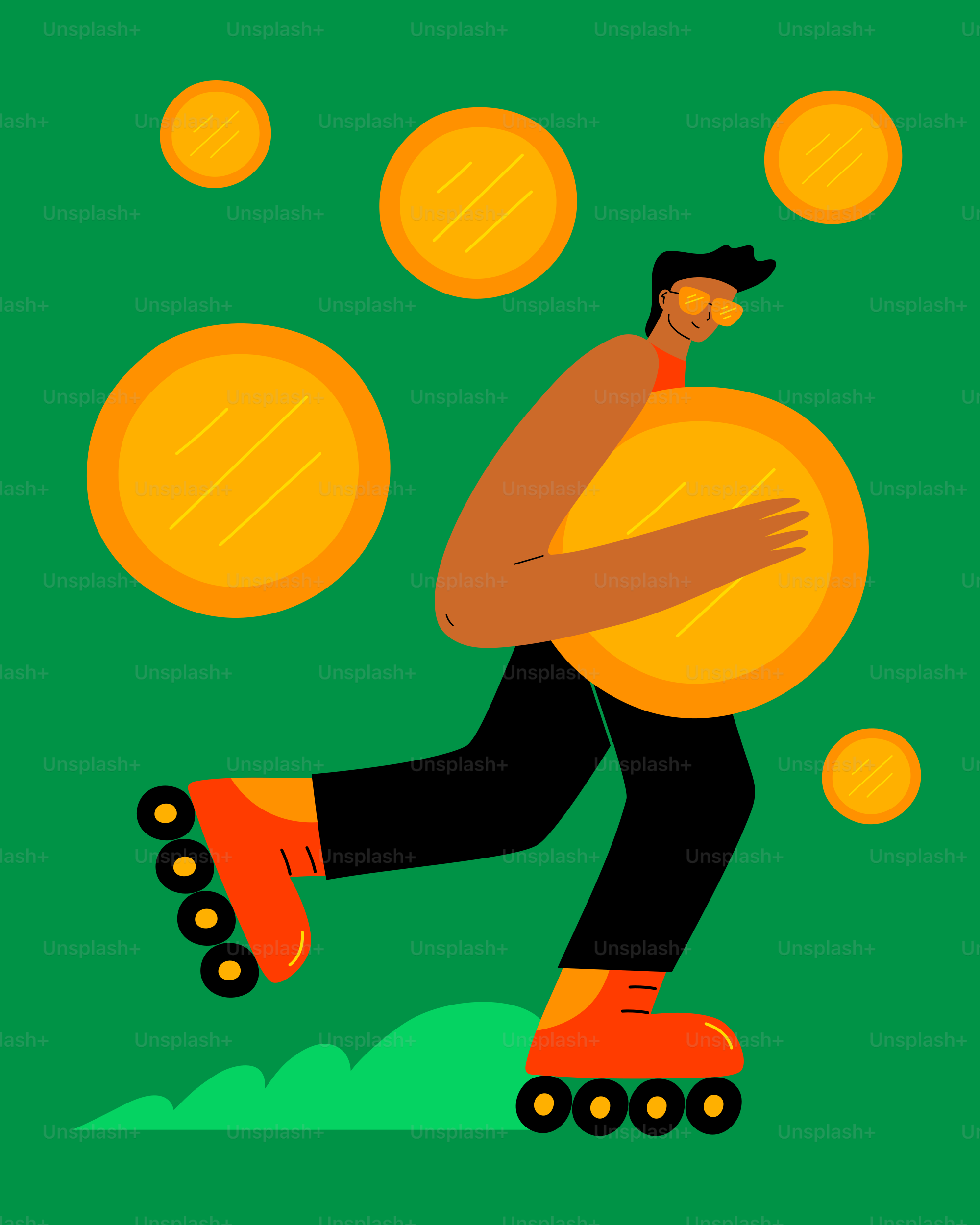 A man riding a skateboard down a hill