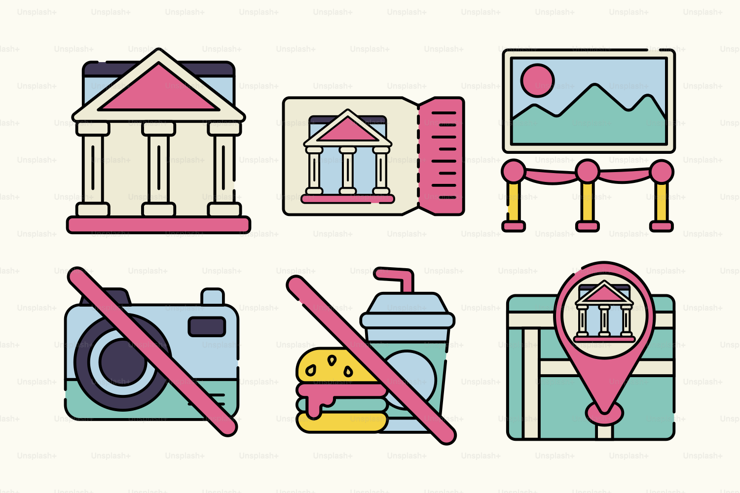 A bunch of different things that are on a white background